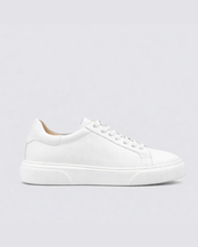 White & White Leather Sneakers 2.8"  Height Boosting Shoes