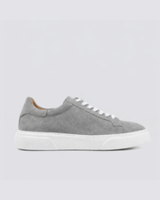 Gray & White Leather Sneakers 2.8"  Height Boosting Shoes