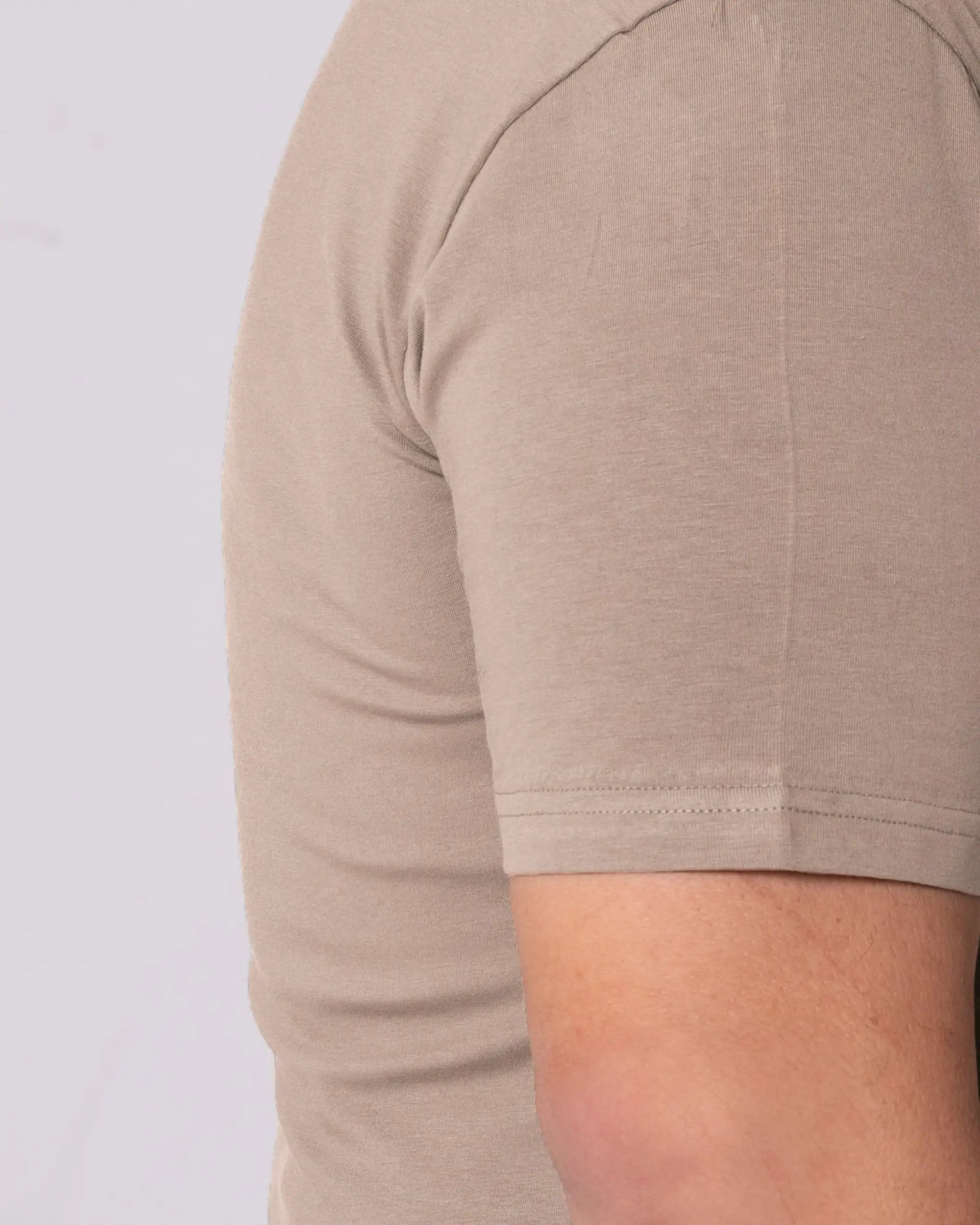 Taş Rengi Bisiklet Yaka Tişört Craftlabel