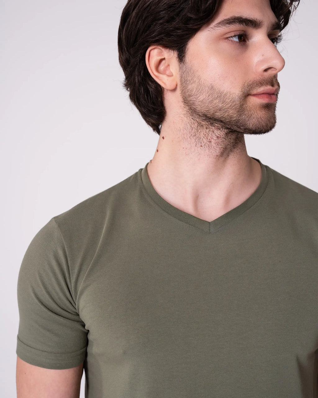 Olive V-Neck T-Shirt