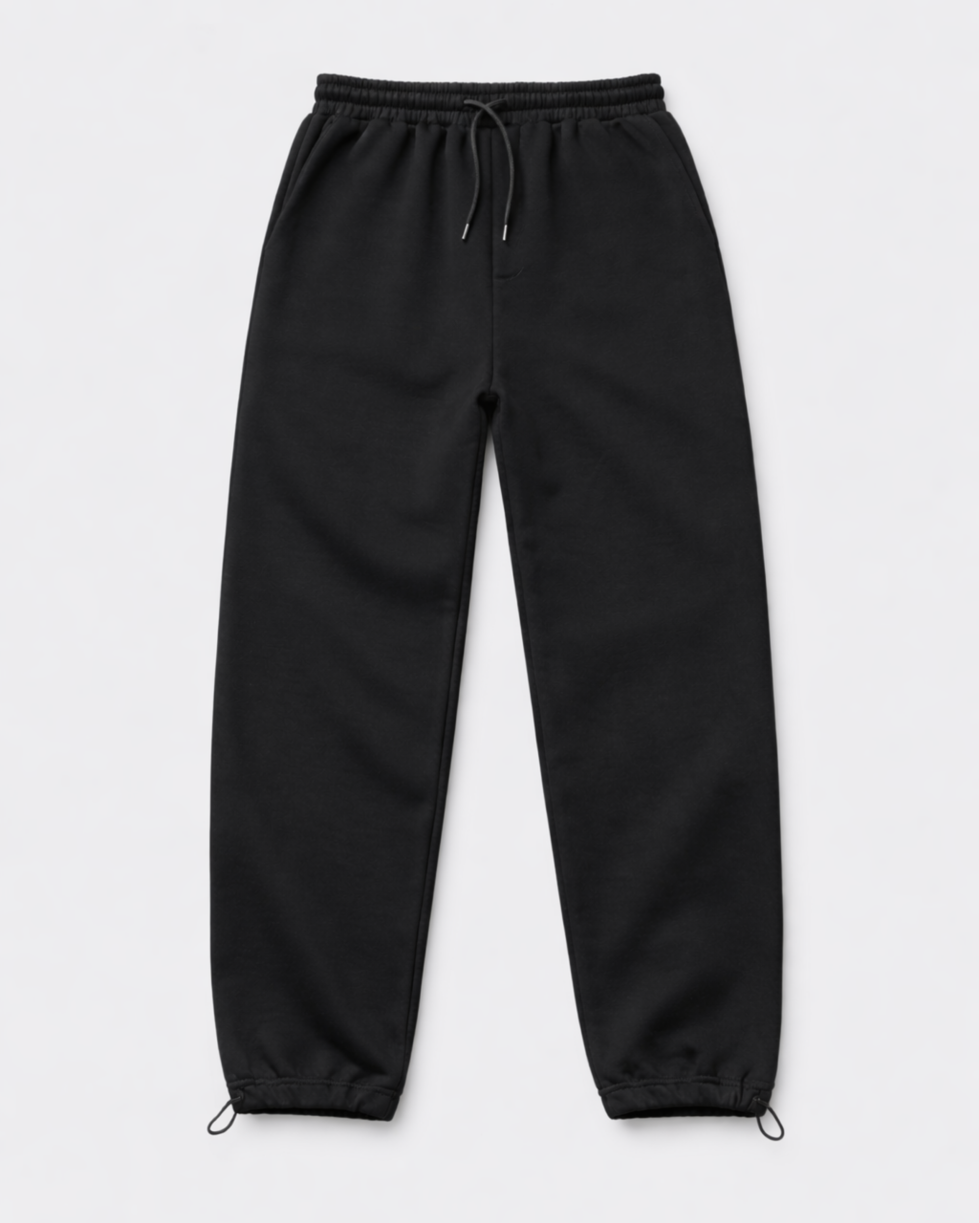 Black Relaxed-Fit Adjustable Hem Sweatpants