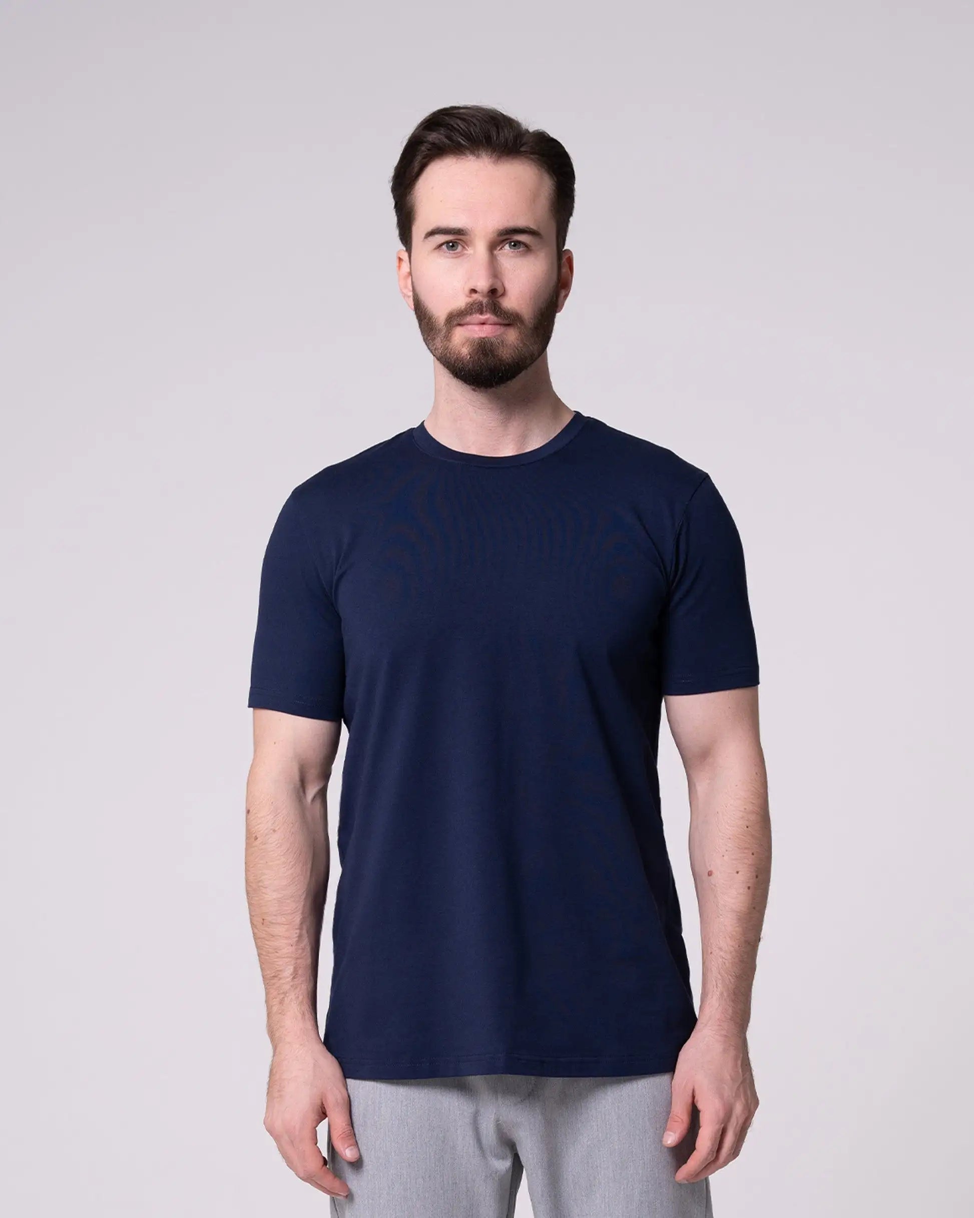 Lacivert Bisiklet Yaka Tişört Craftlabel