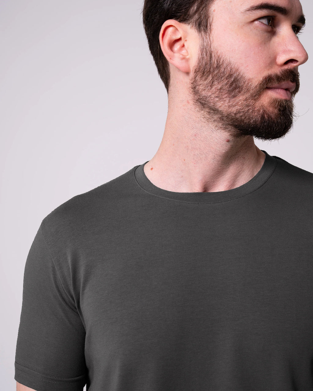 Antrasit Bisiklet Yaka Tişört Craftlabel