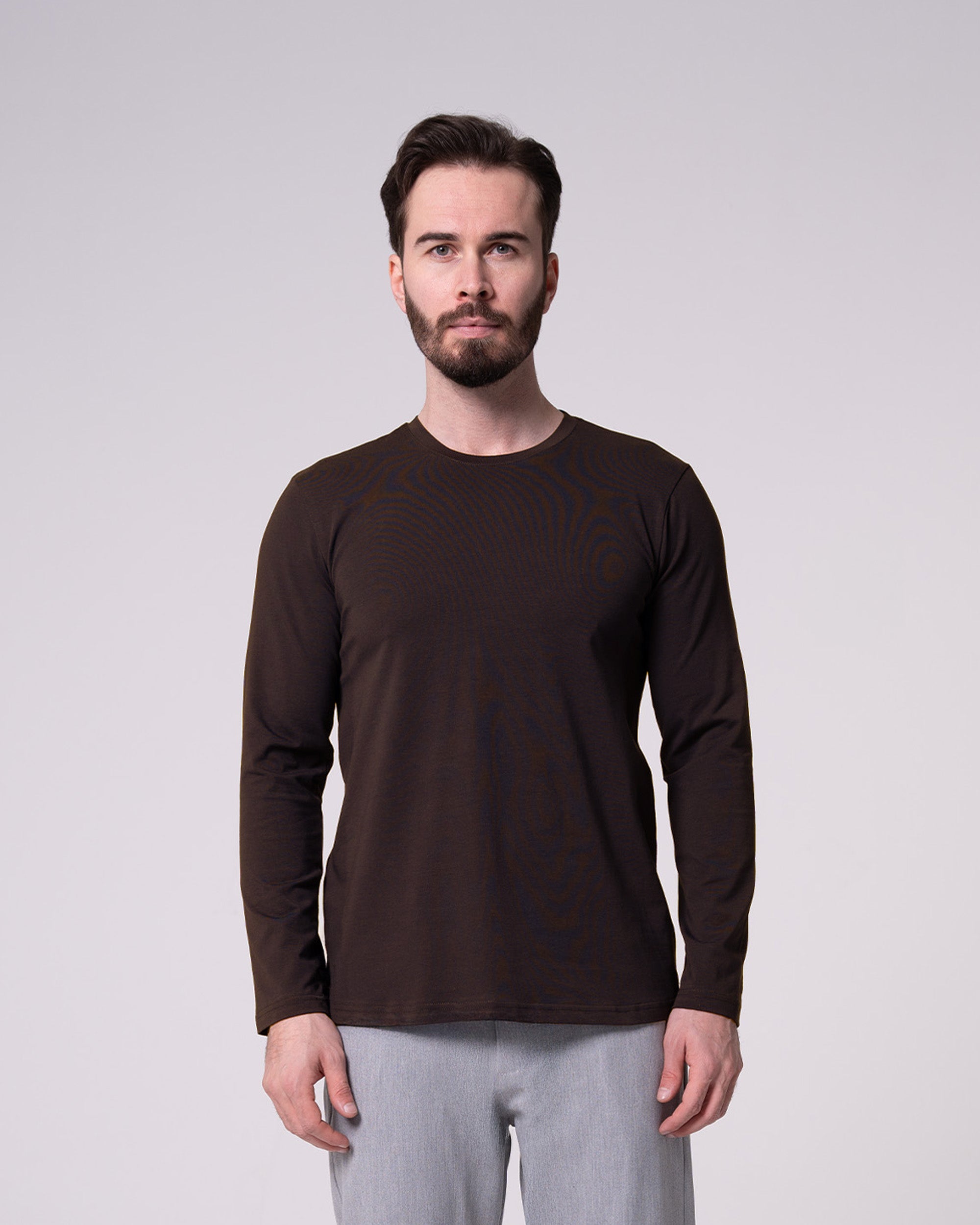 Brown Long-Sleeve T-Shirt