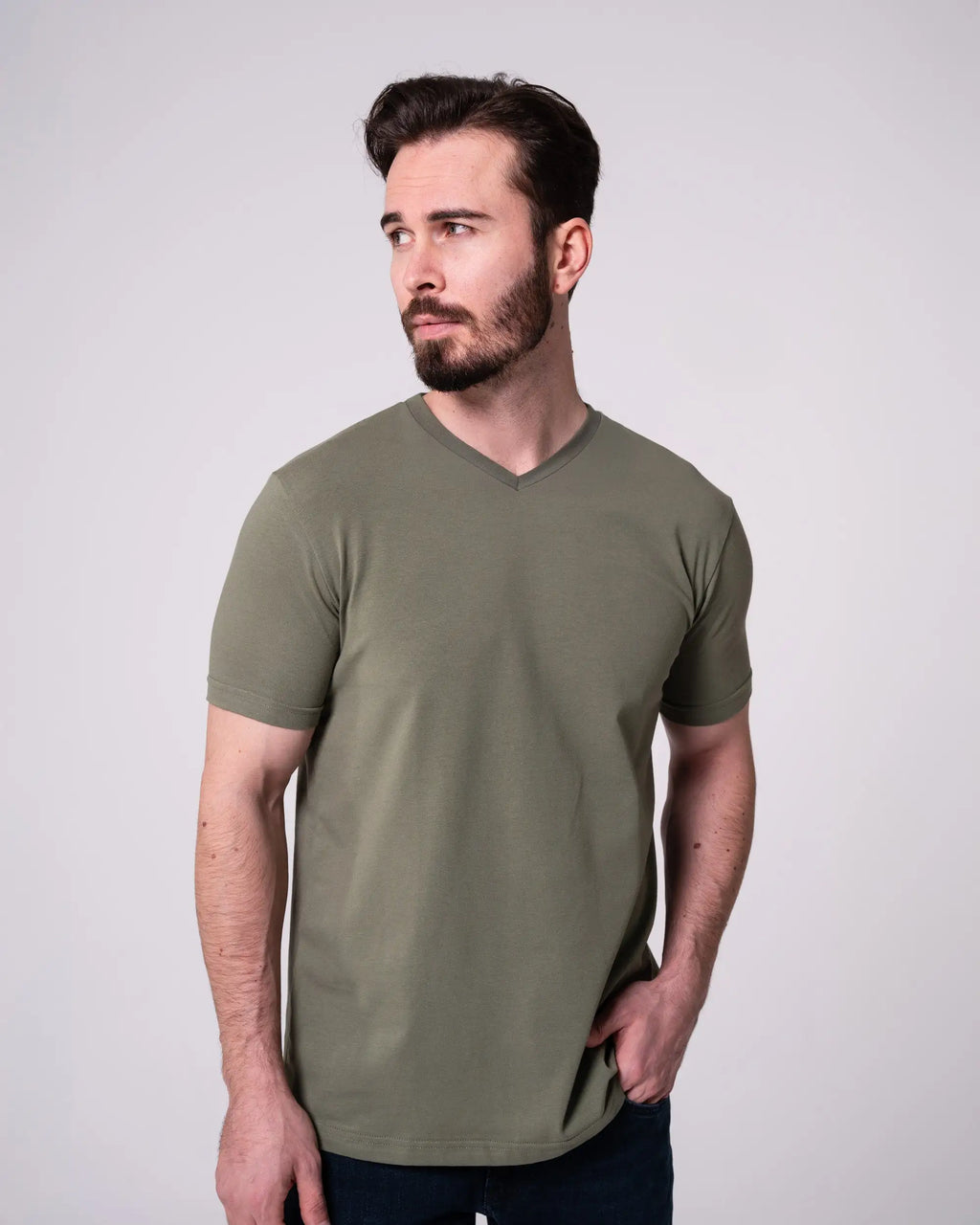 Olive V-Neck T-Shirt