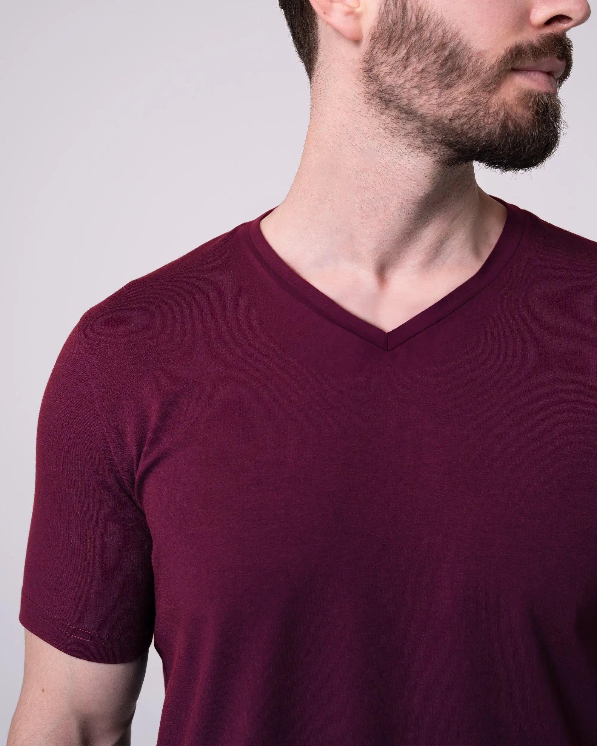 Burgundy V-Neck T-Shirt