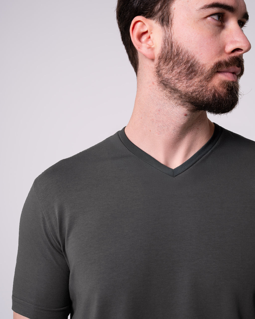 Anthracıte V-Neck T-Shirt