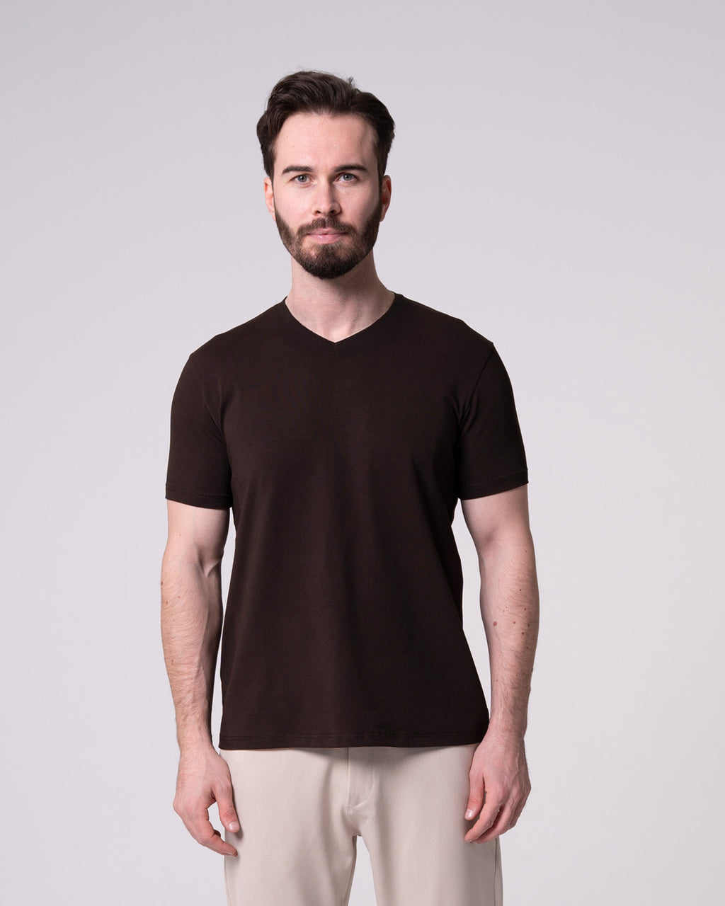 Brown V-Neck T-Shirt