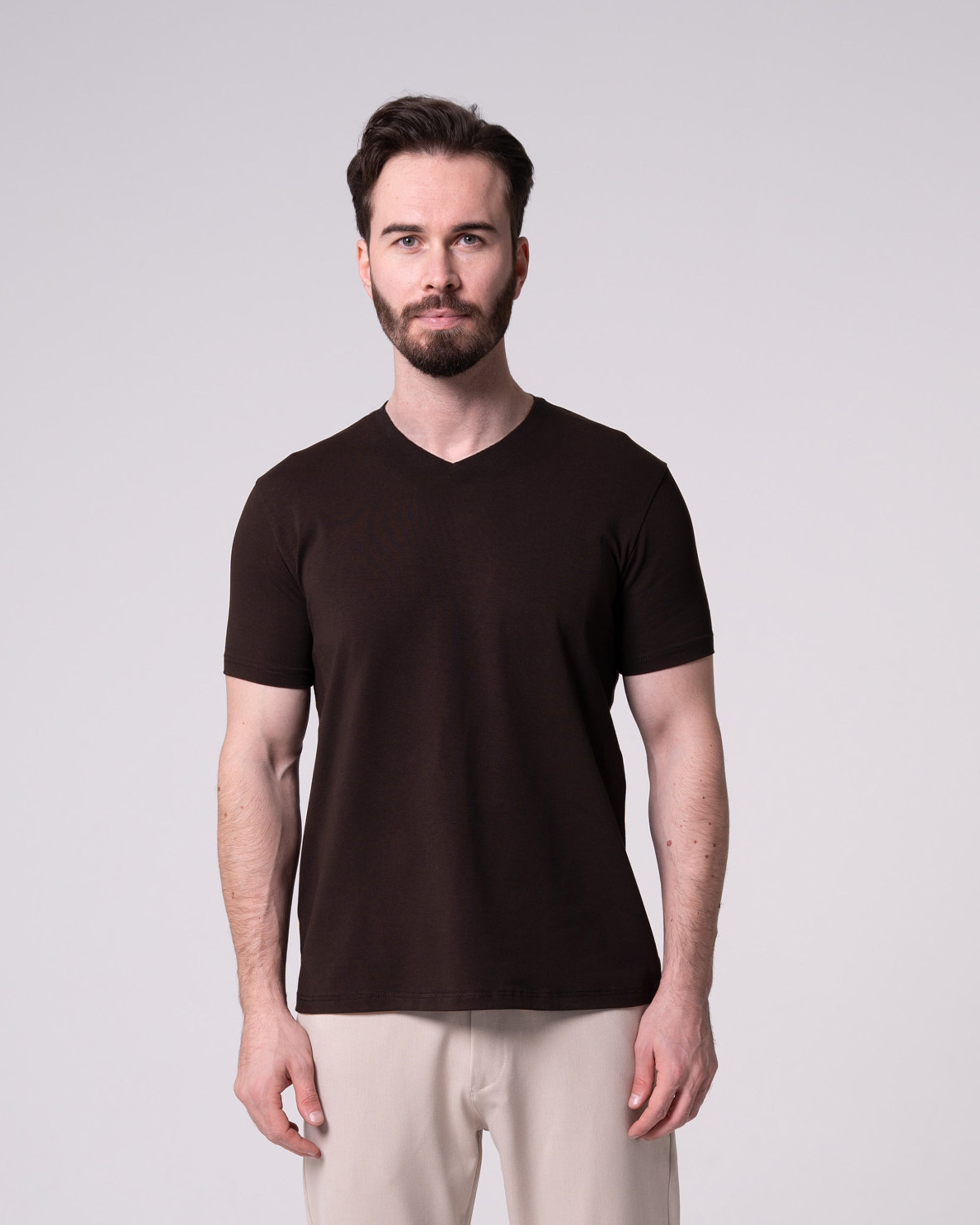 Brown V-Neck T-Shirt