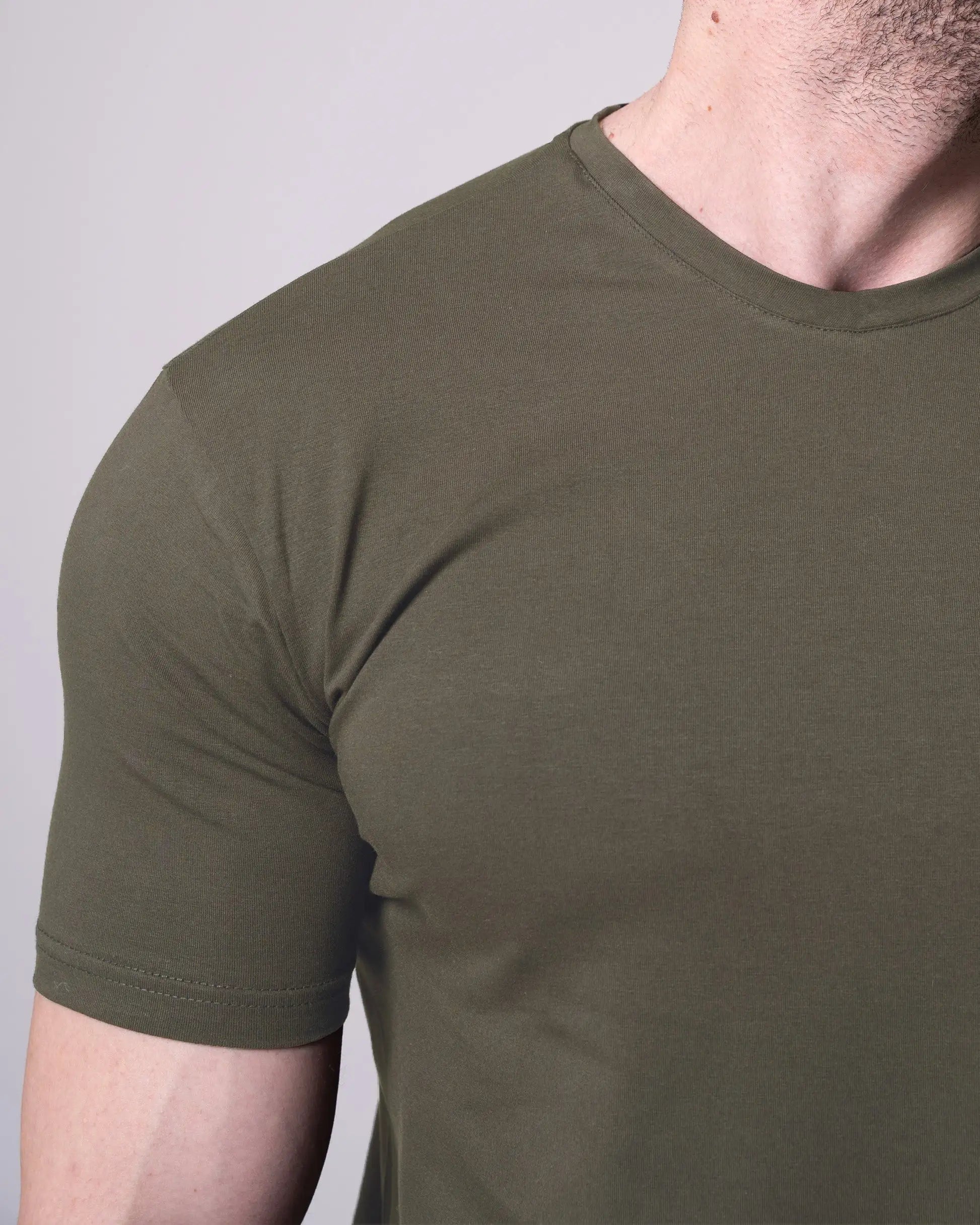 Haki Bisiklet Yaka Tişört Craftlabel