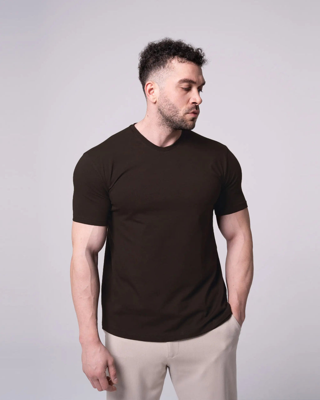 Kahverengi Bisiklet Yaka Tişört Craftlabel