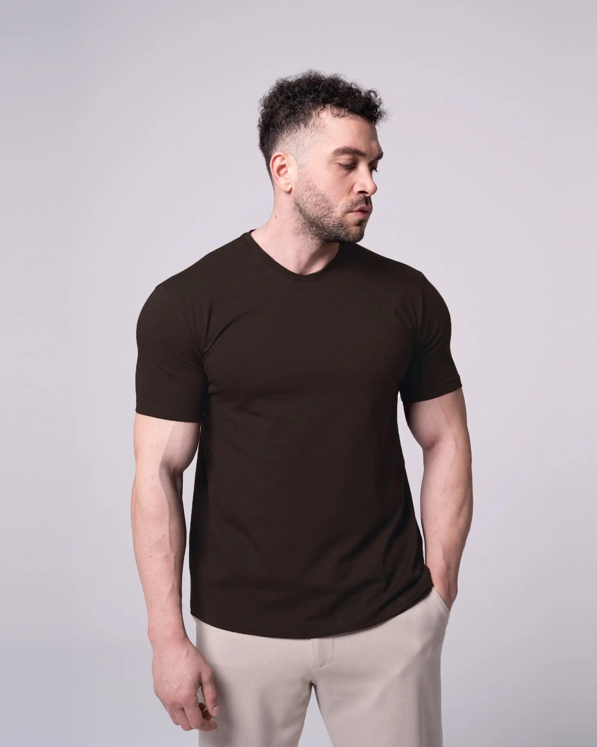 Kahverengi Bisiklet Yaka Tişört Craftlabel