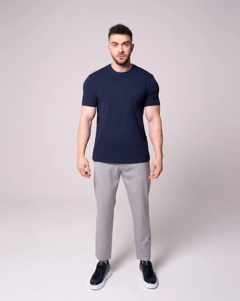 Lacivert Bisiklet Yaka Tişört Craftlabel