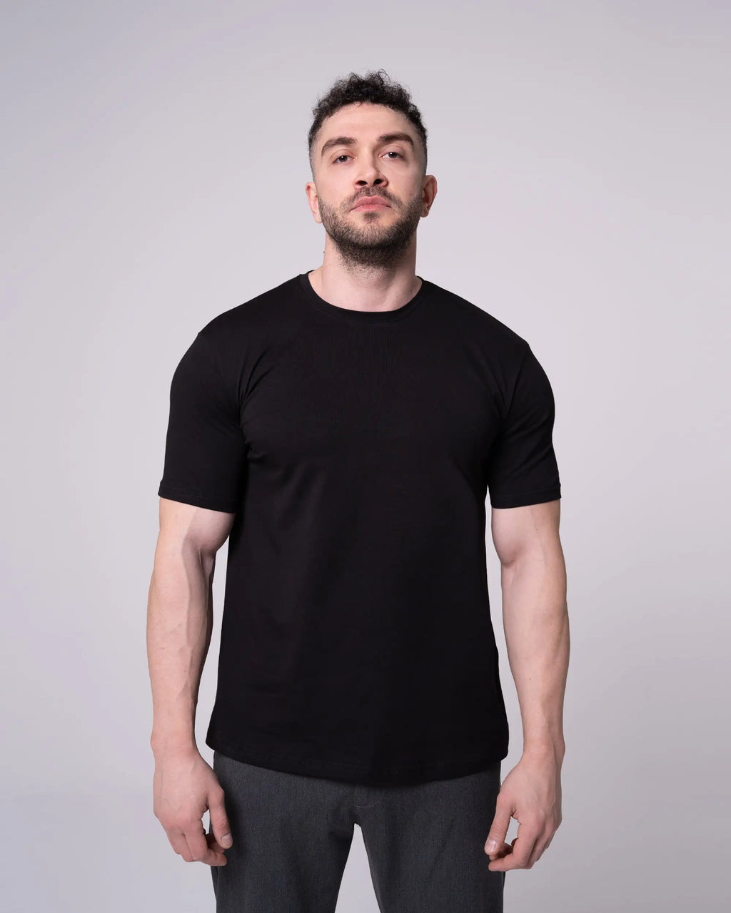 Siyah Bisiklet Yaka Tişört Craftlabel