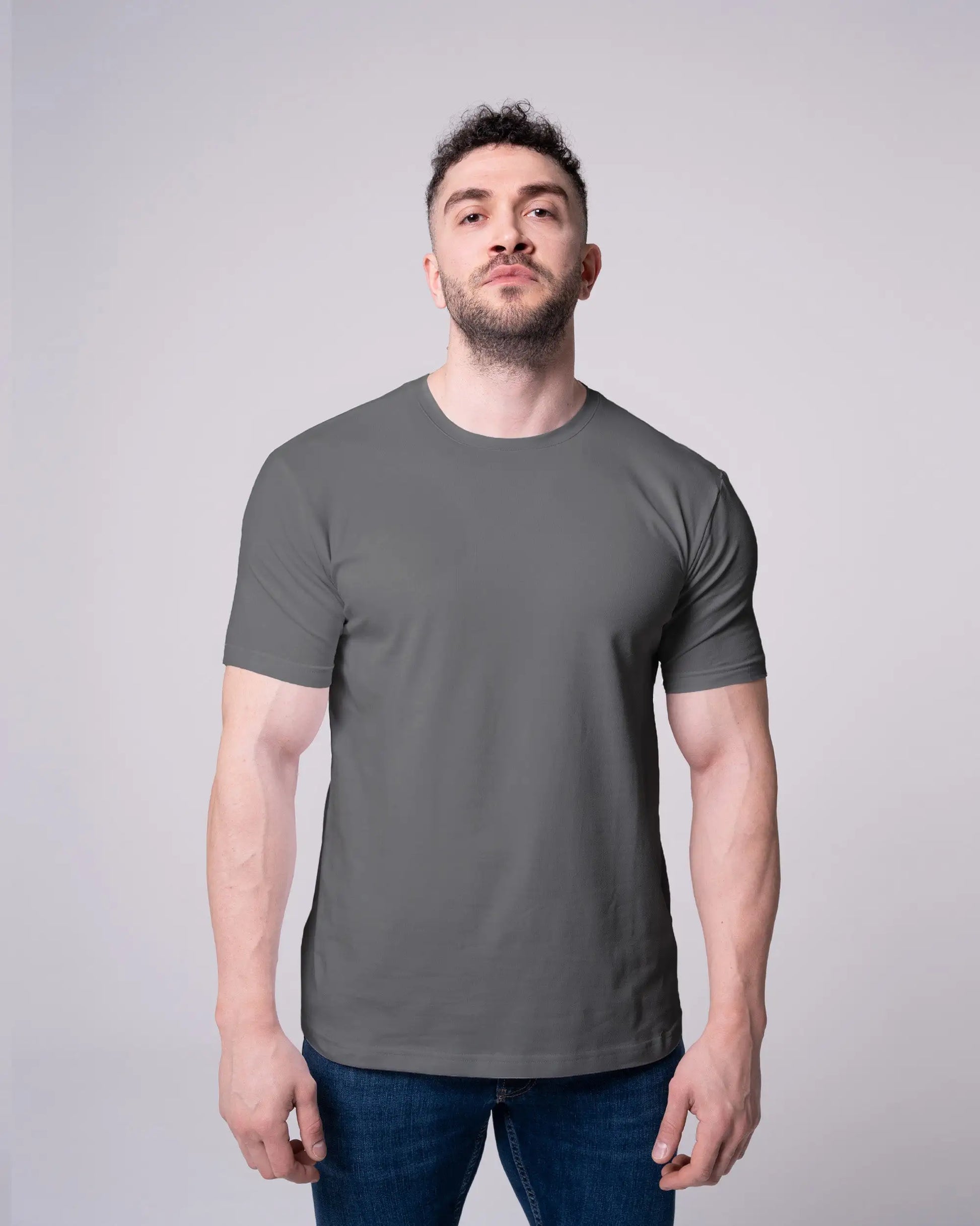 Antrasit Bisiklet Yaka Tişört Craftlabel