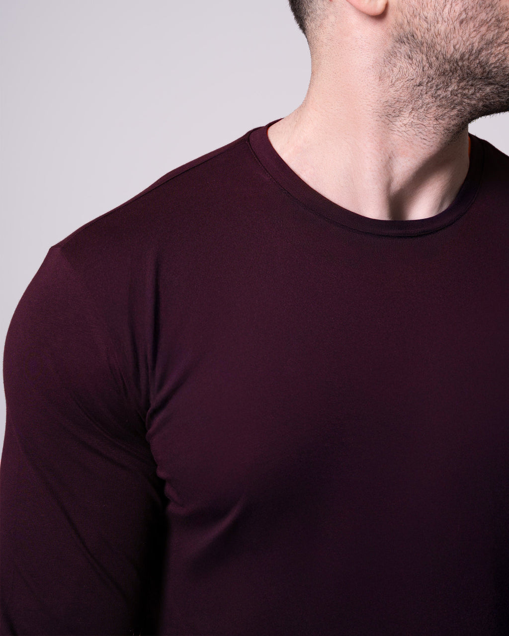 Burgundry Long-Sleeve T-Shirt