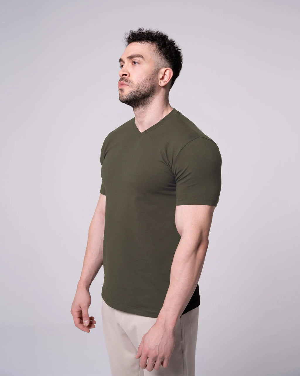 Olive V-Neck T-Shirt