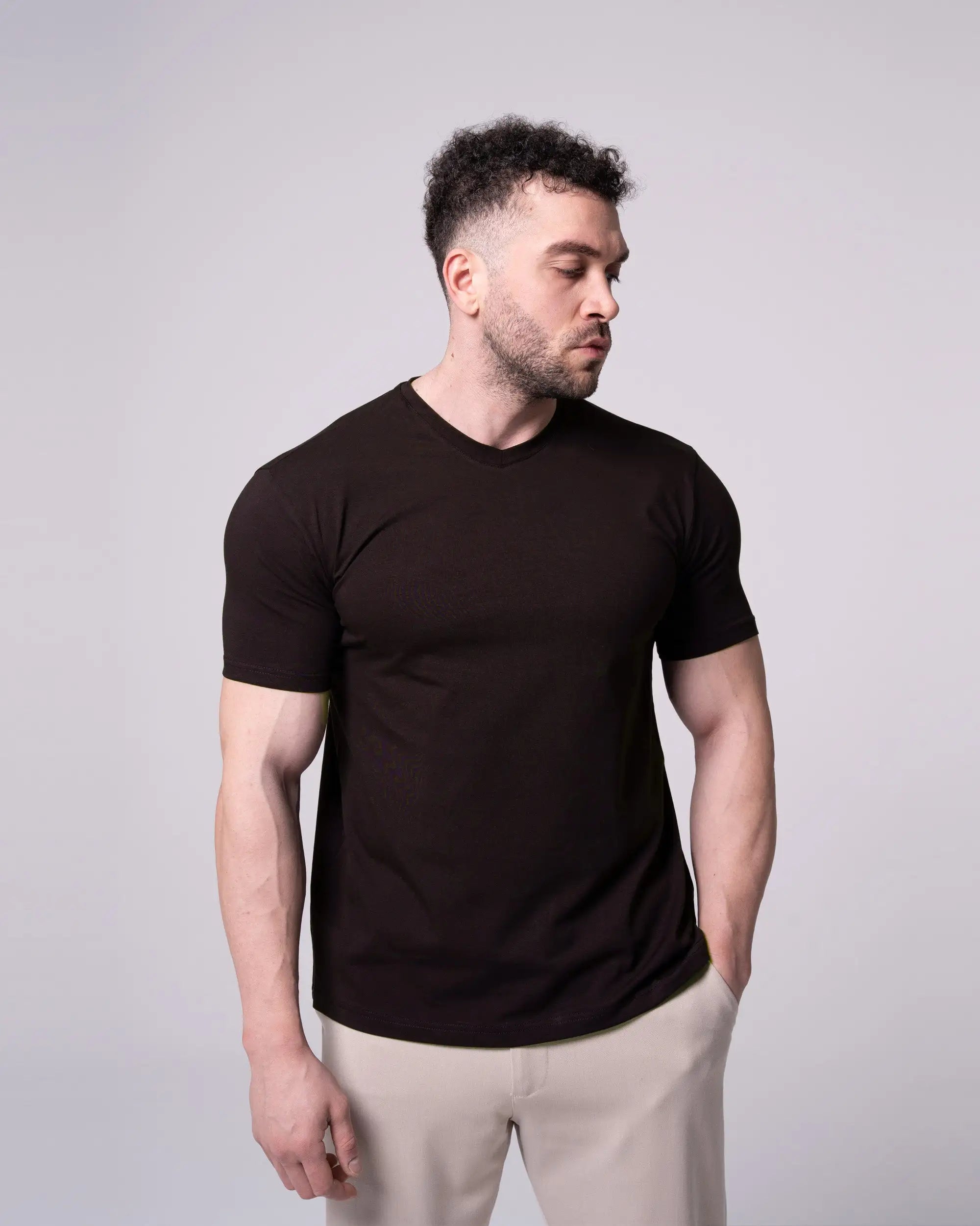 Brown V-Neck T-Shirt