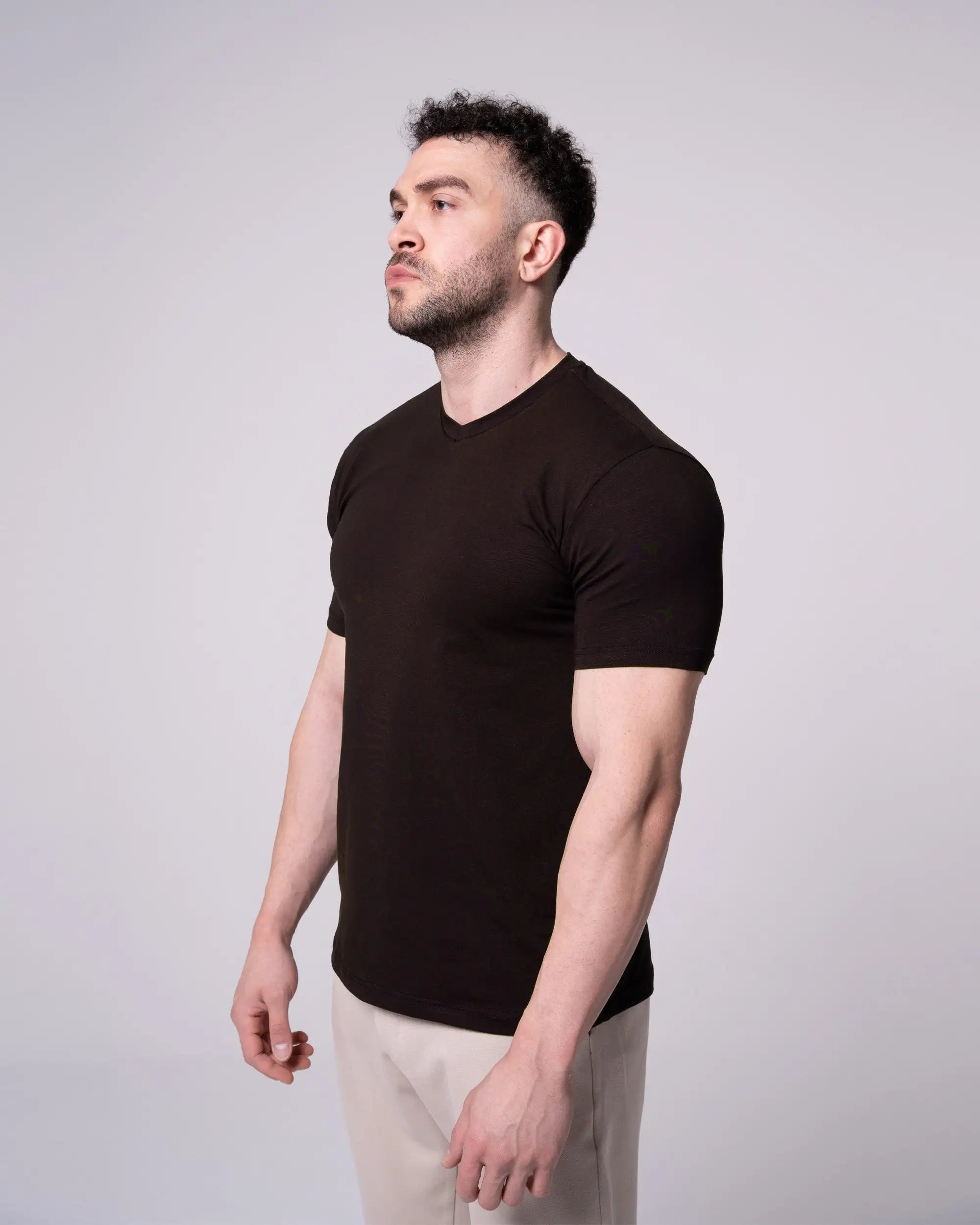 Brown V-Neck T-Shirt