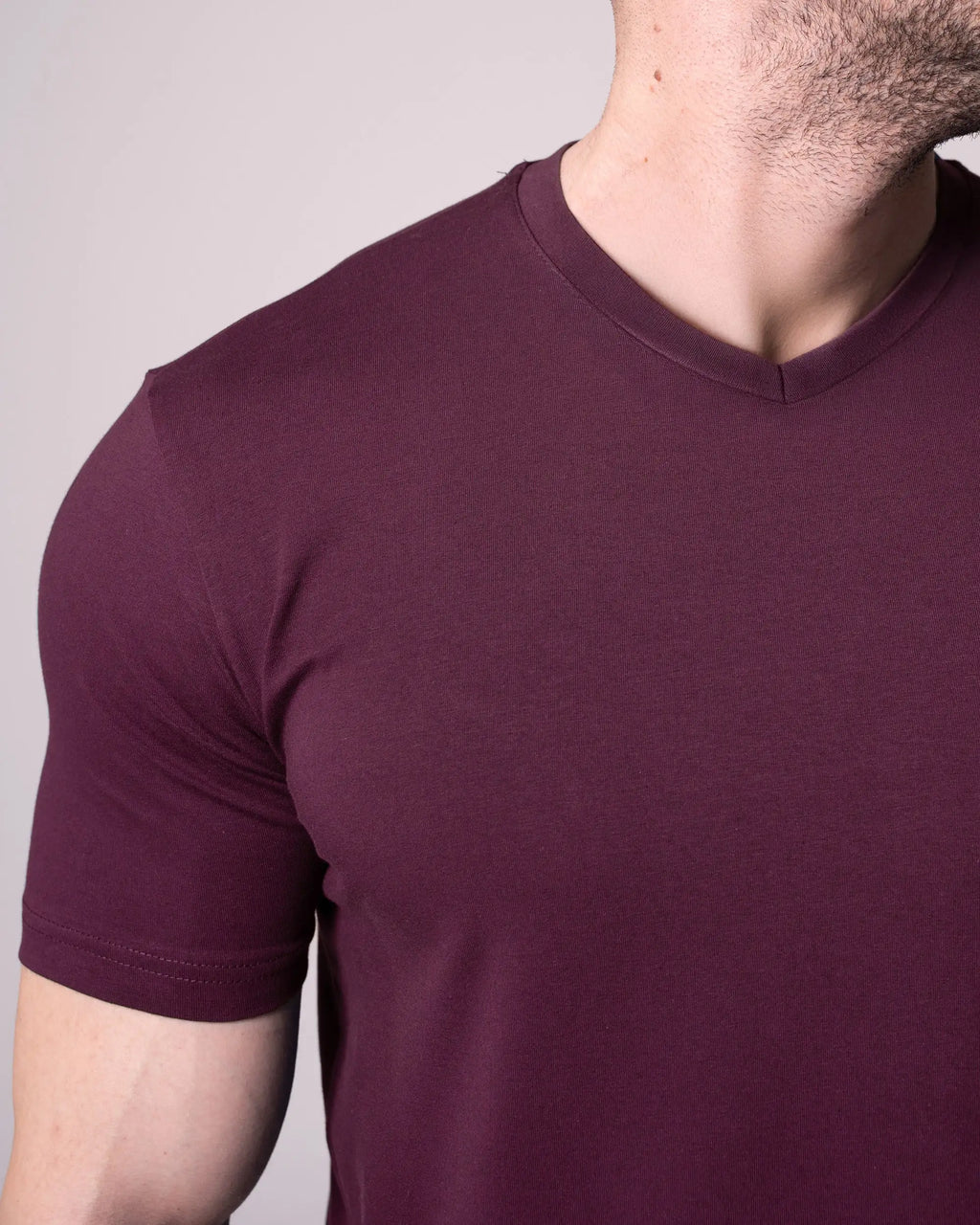 Burgundy V-Neck T-Shirt