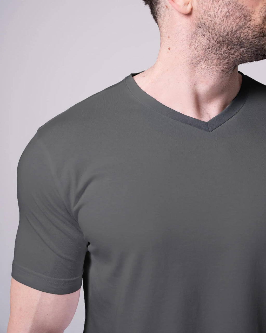 Anthracıte V-Neck T-Shirt