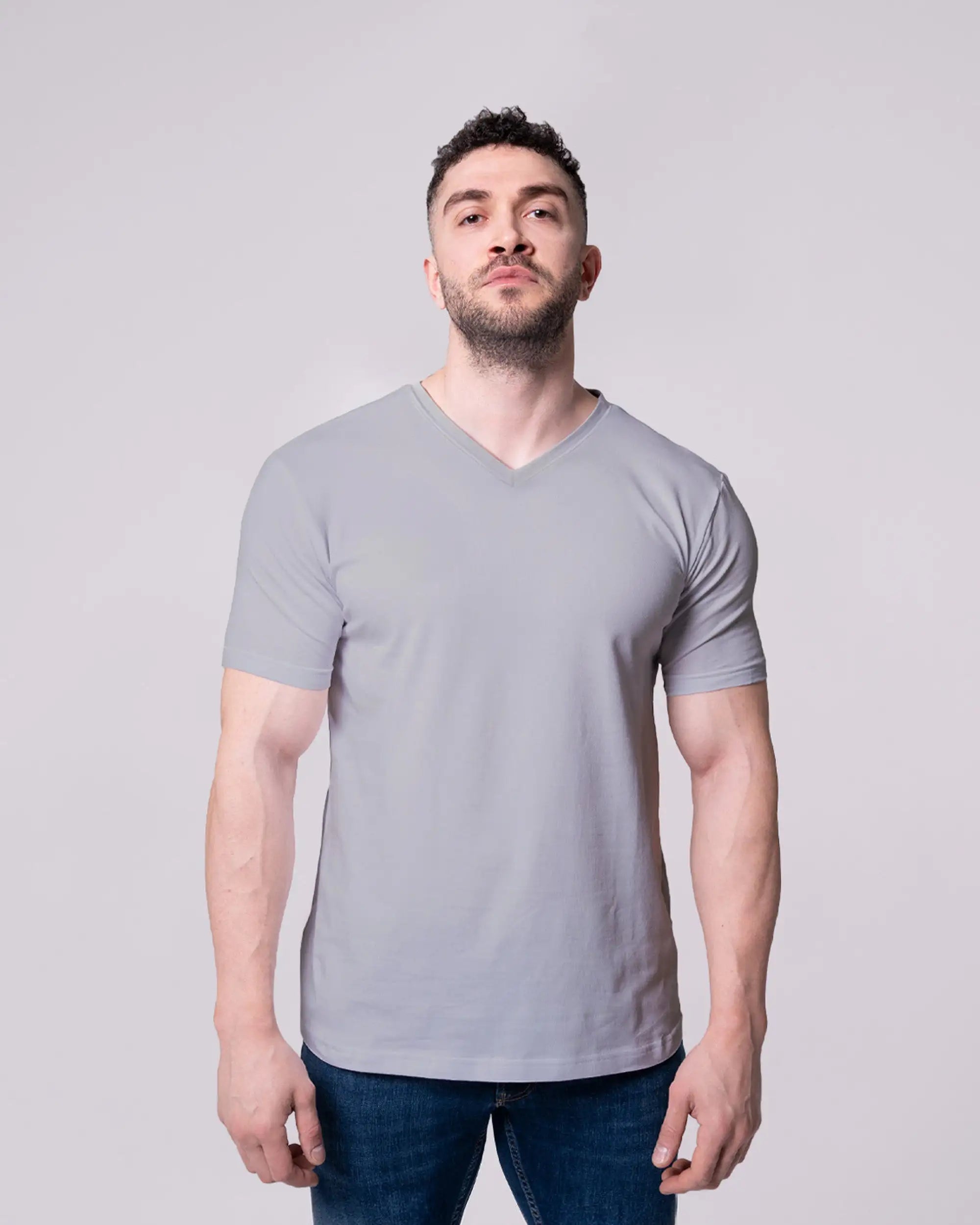 Gray V-Neck T-Shirt