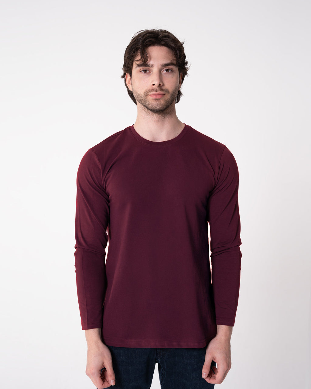 Burgundry Long-Sleeve T-Shirt