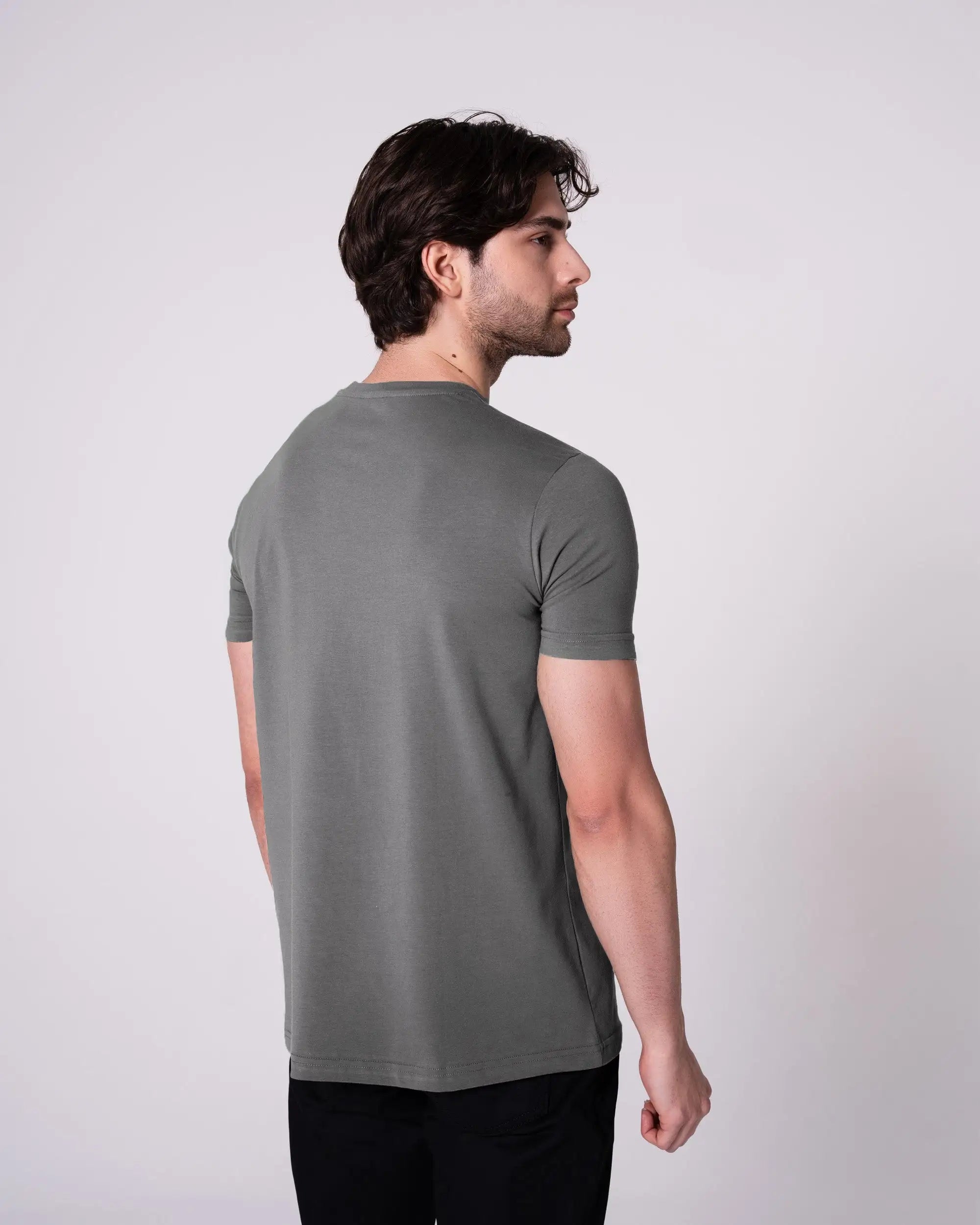 Anthracıte V-Neck T-Shirt