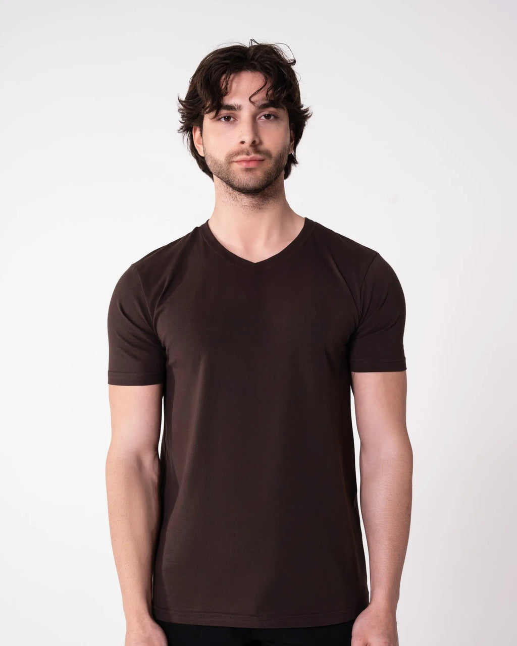 Brown V-Neck T-Shirt