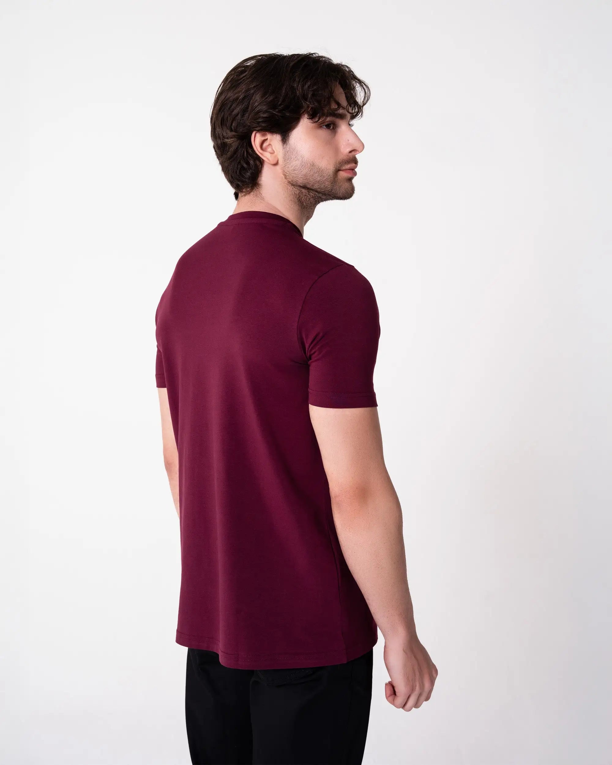 Burgundy V-Neck T-Shirt