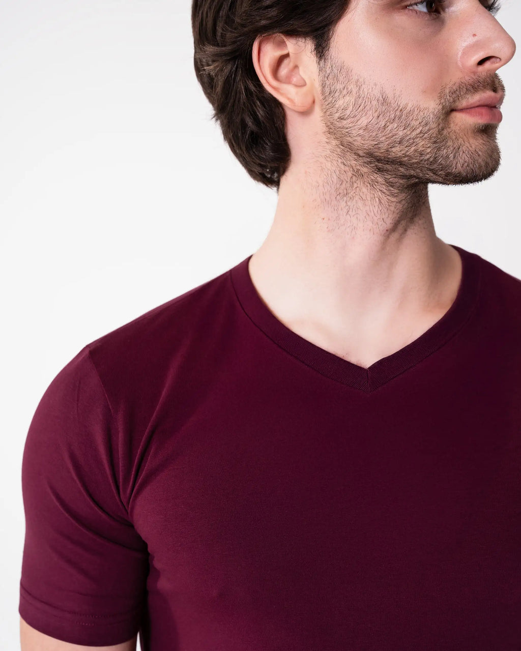 Burgundy V-Neck T-Shirt