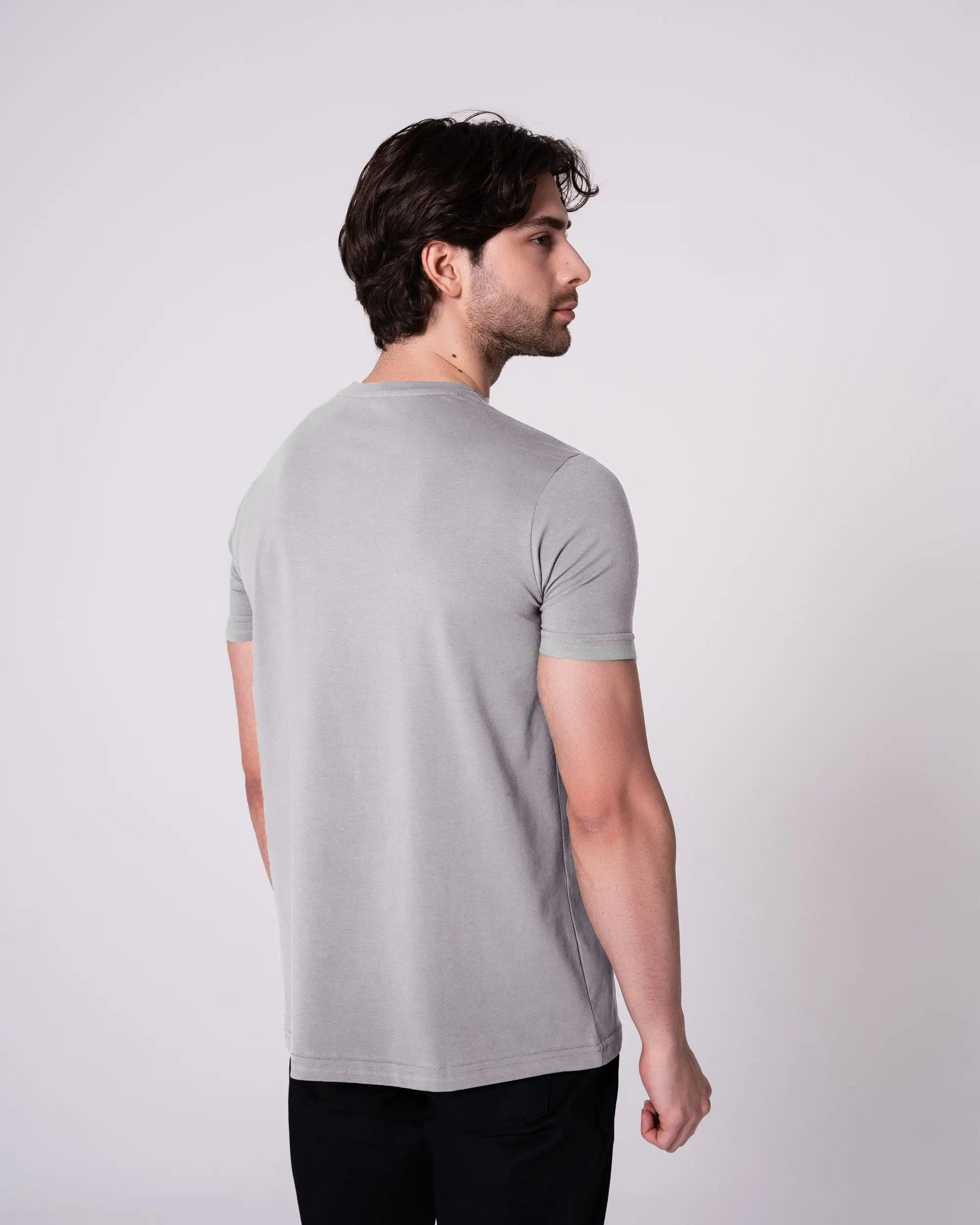 Gri Bisiklet Yaka Tişört Craftlabel
