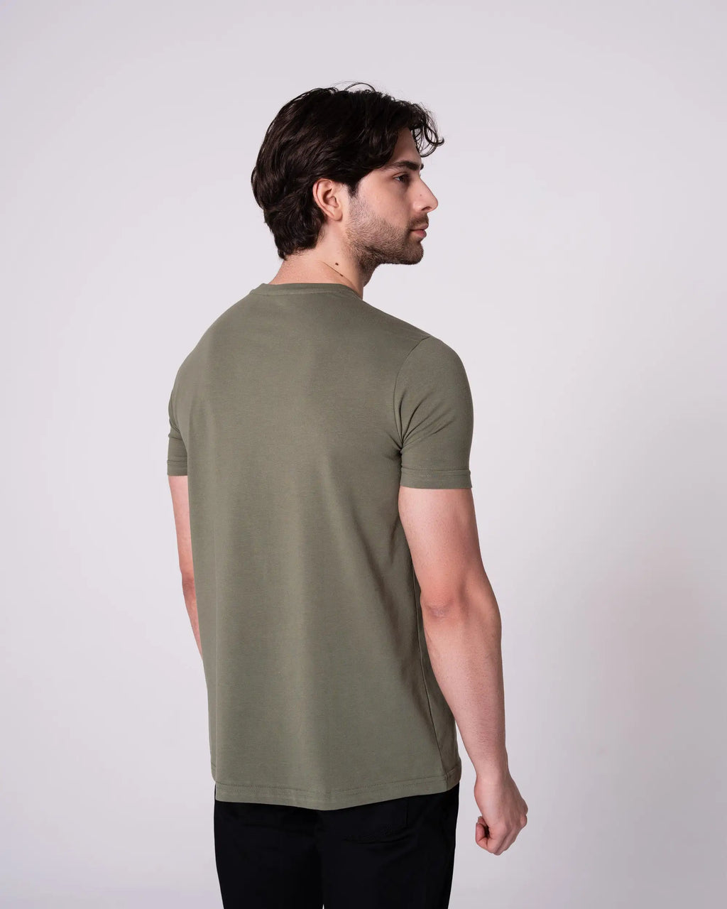 Haki Bisiklet Yaka Tişört Craftlabel