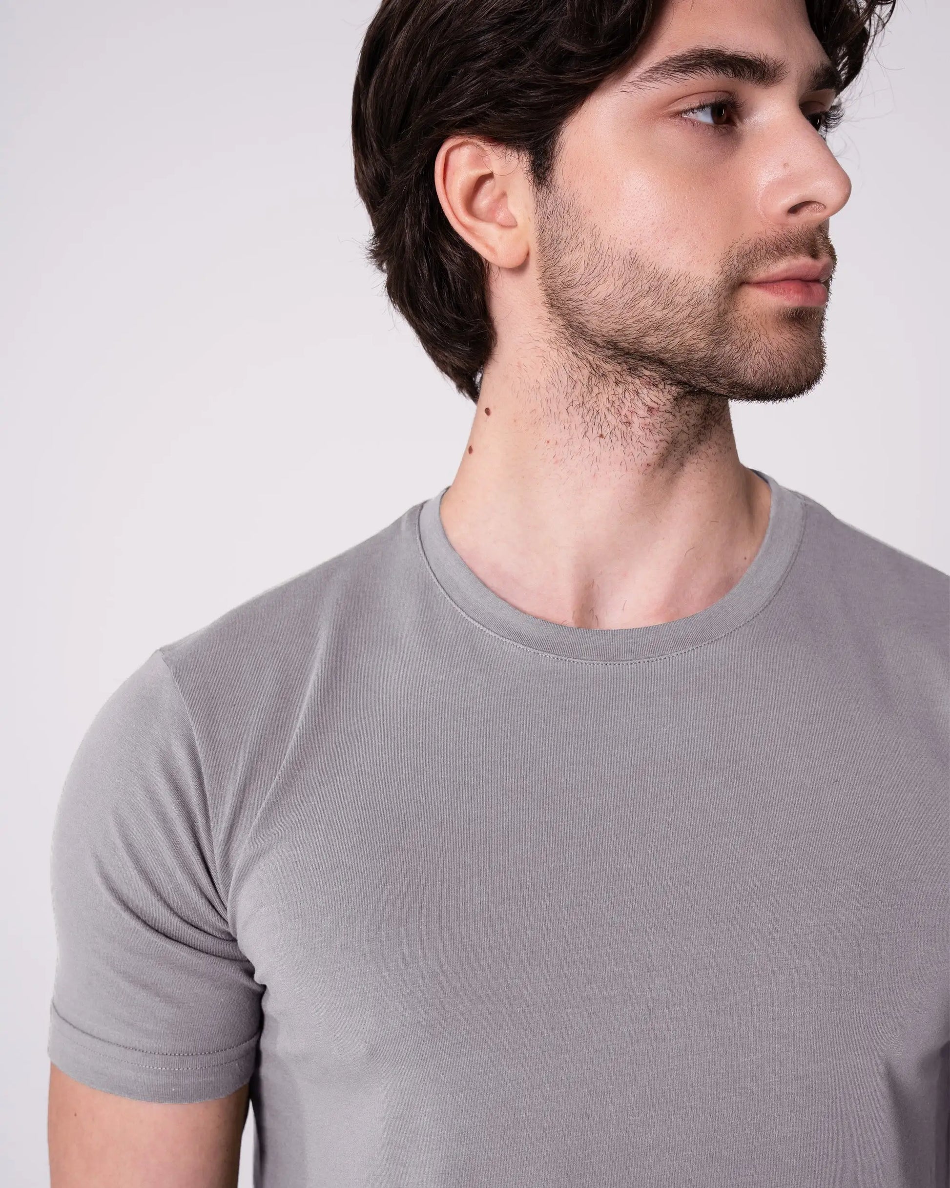 Gri Bisiklet Yaka Tişört Craftlabel