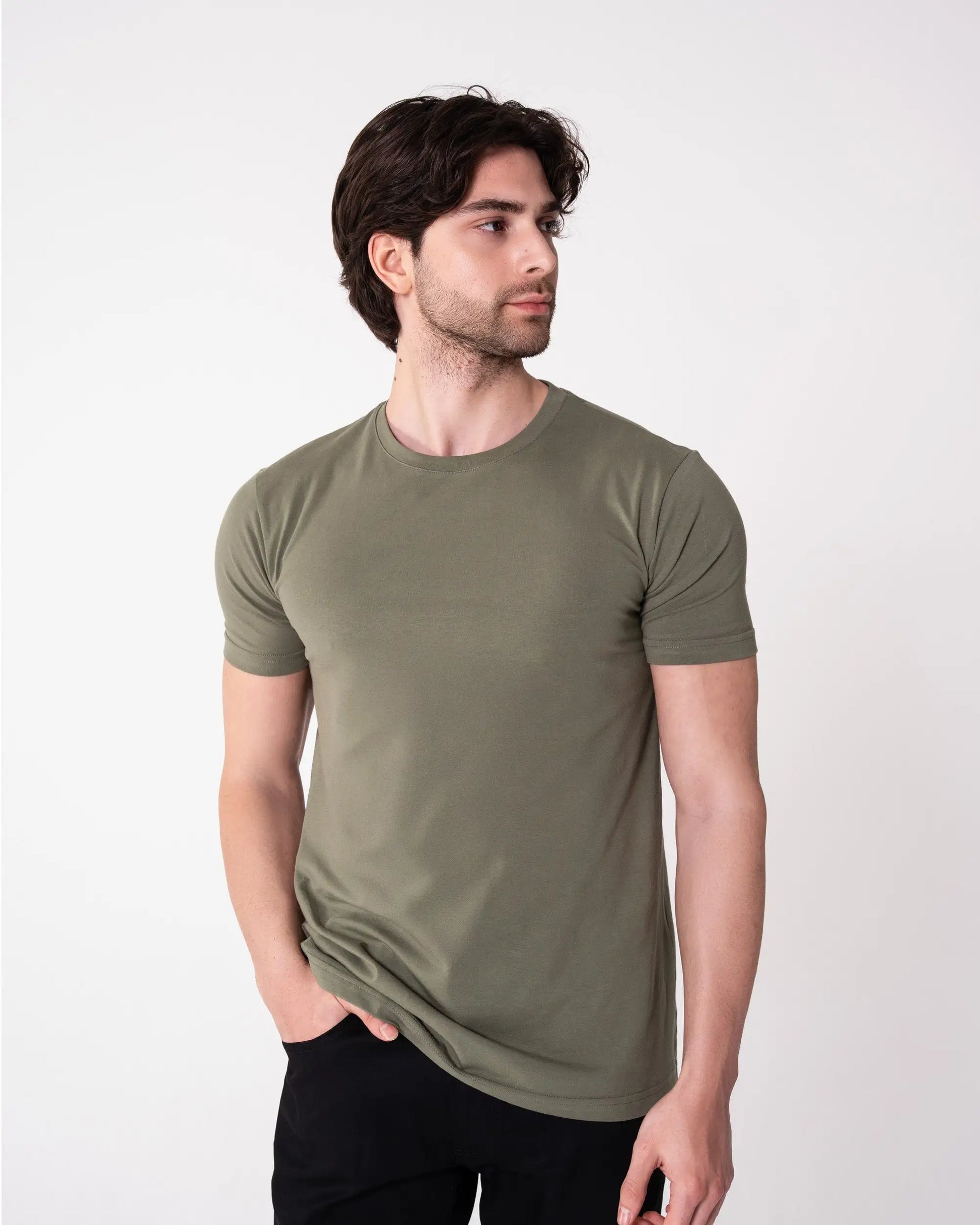 Haki Bisiklet Yaka Tişört Craftlabel
