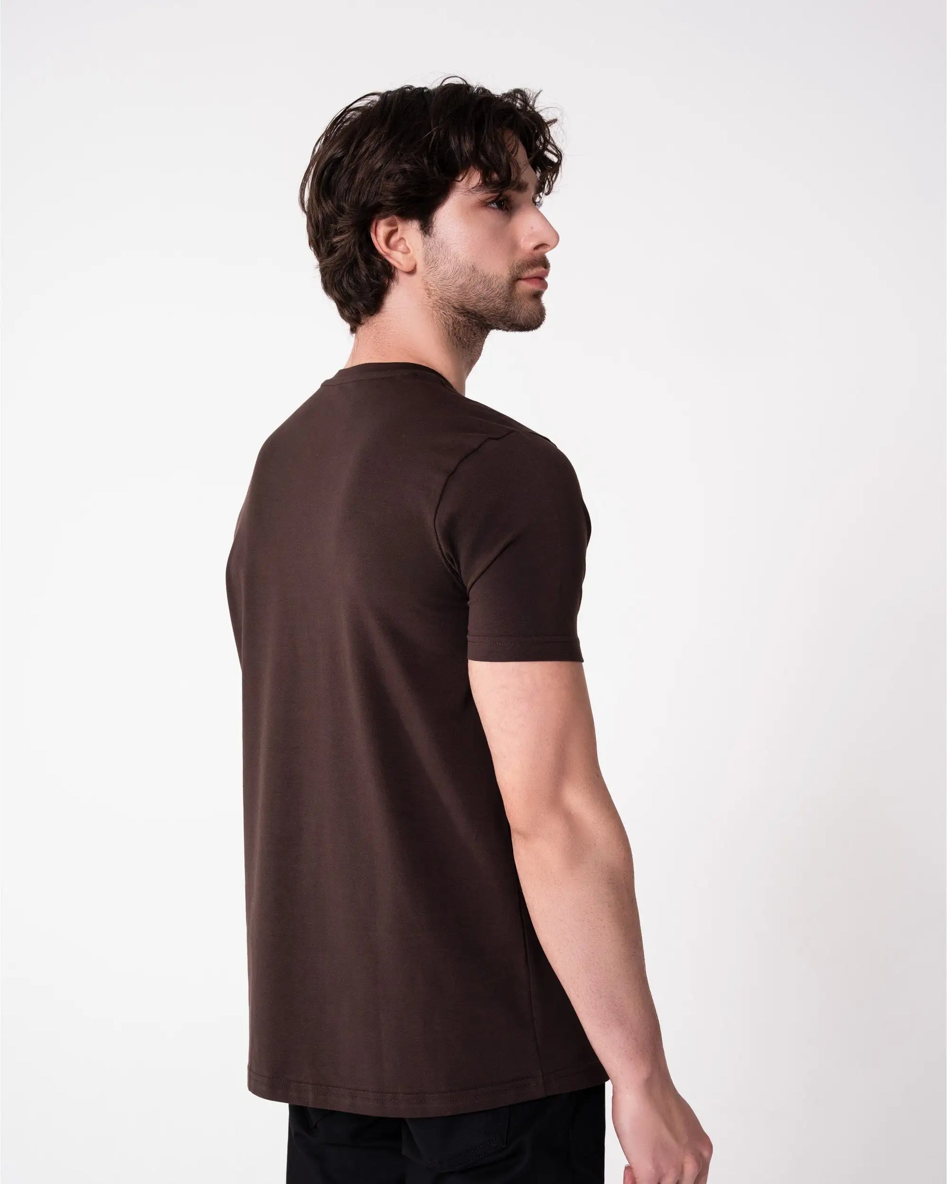 Kahverengi Bisiklet Yaka Tişört Craftlabel
