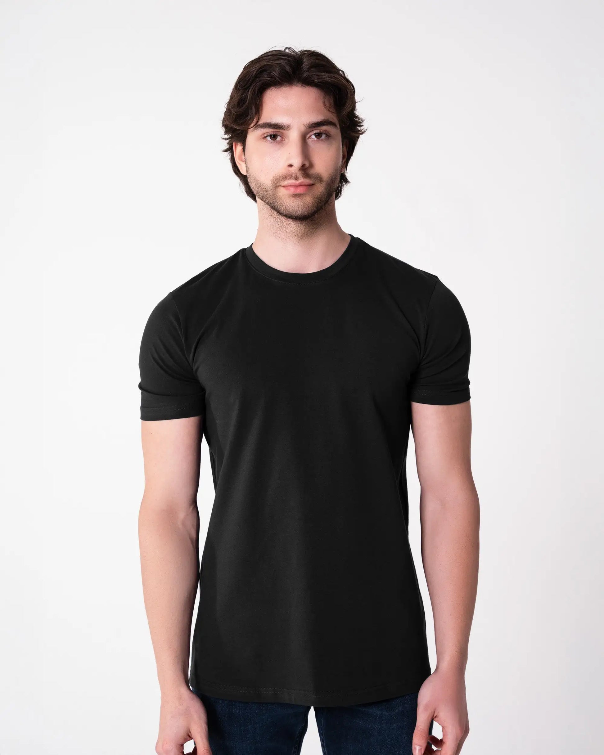 Siyah Bisiklet Yaka Tişört Craftlabel