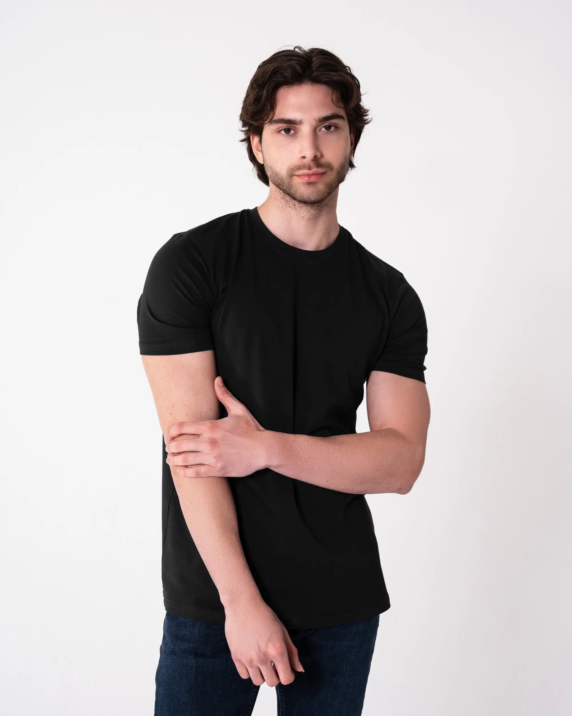 Siyah Bisiklet Yaka Tişört Craftlabel
