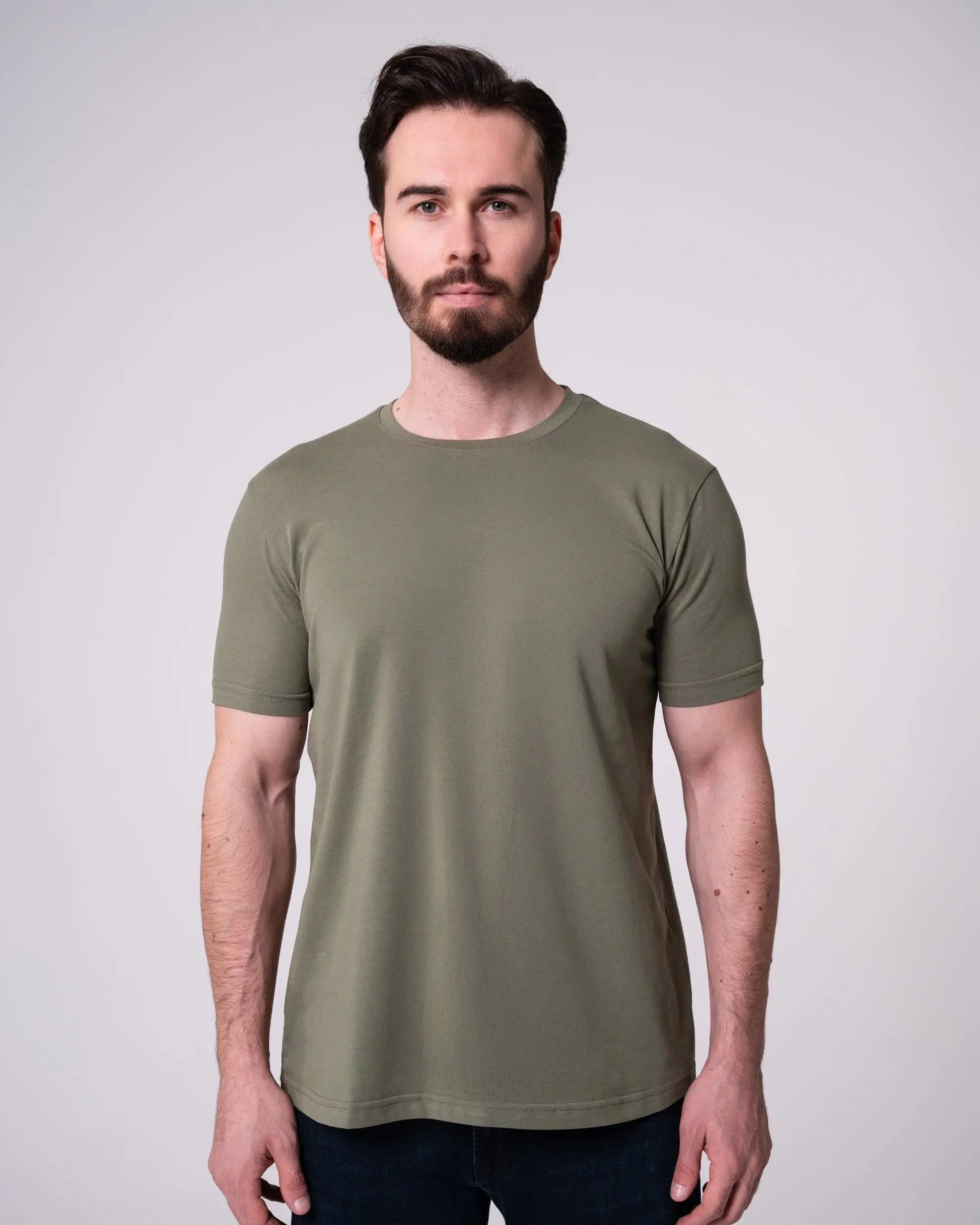 Haki Bisiklet Yaka Tişört Craftlabel