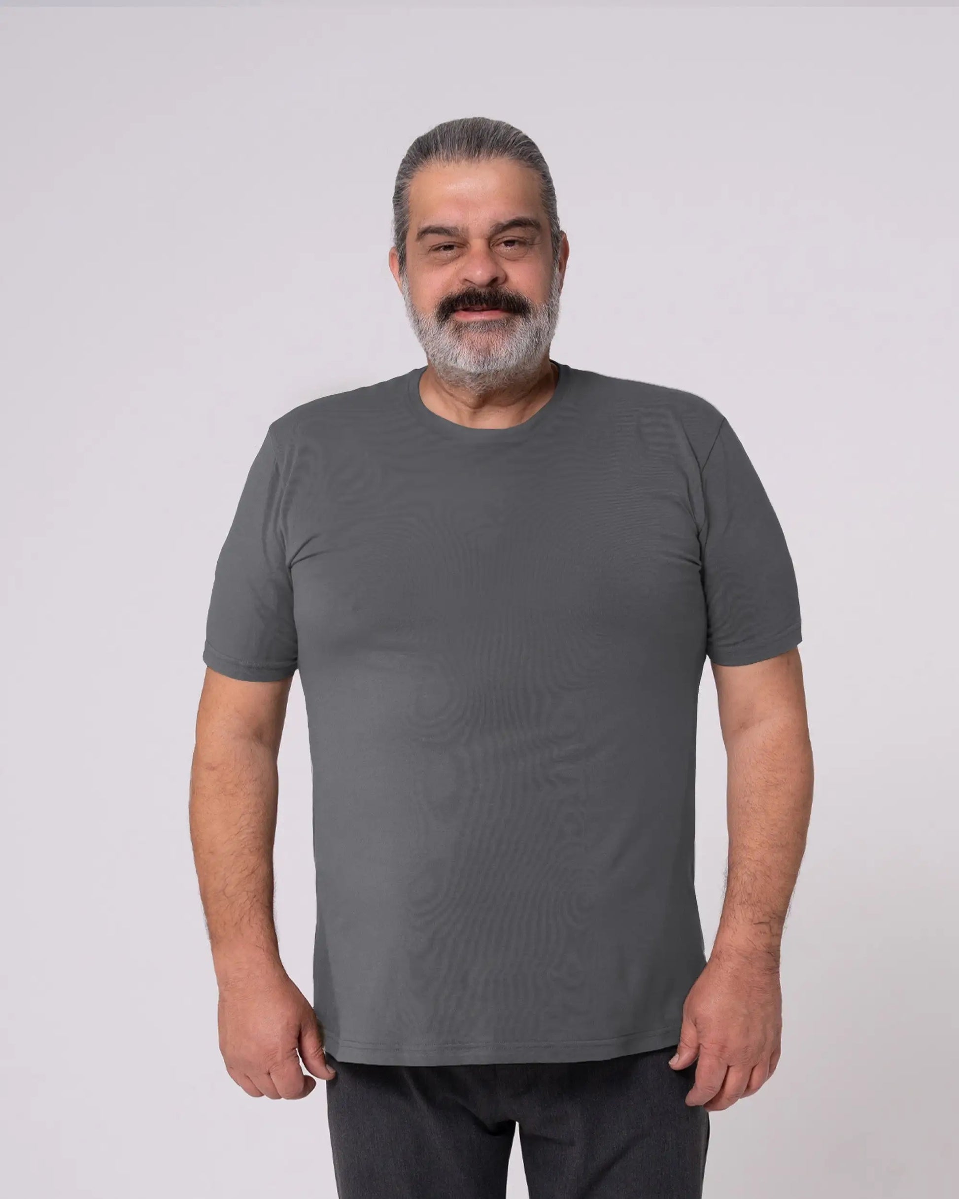 Antrasit Bisiklet Yaka Tişört Craftlabel