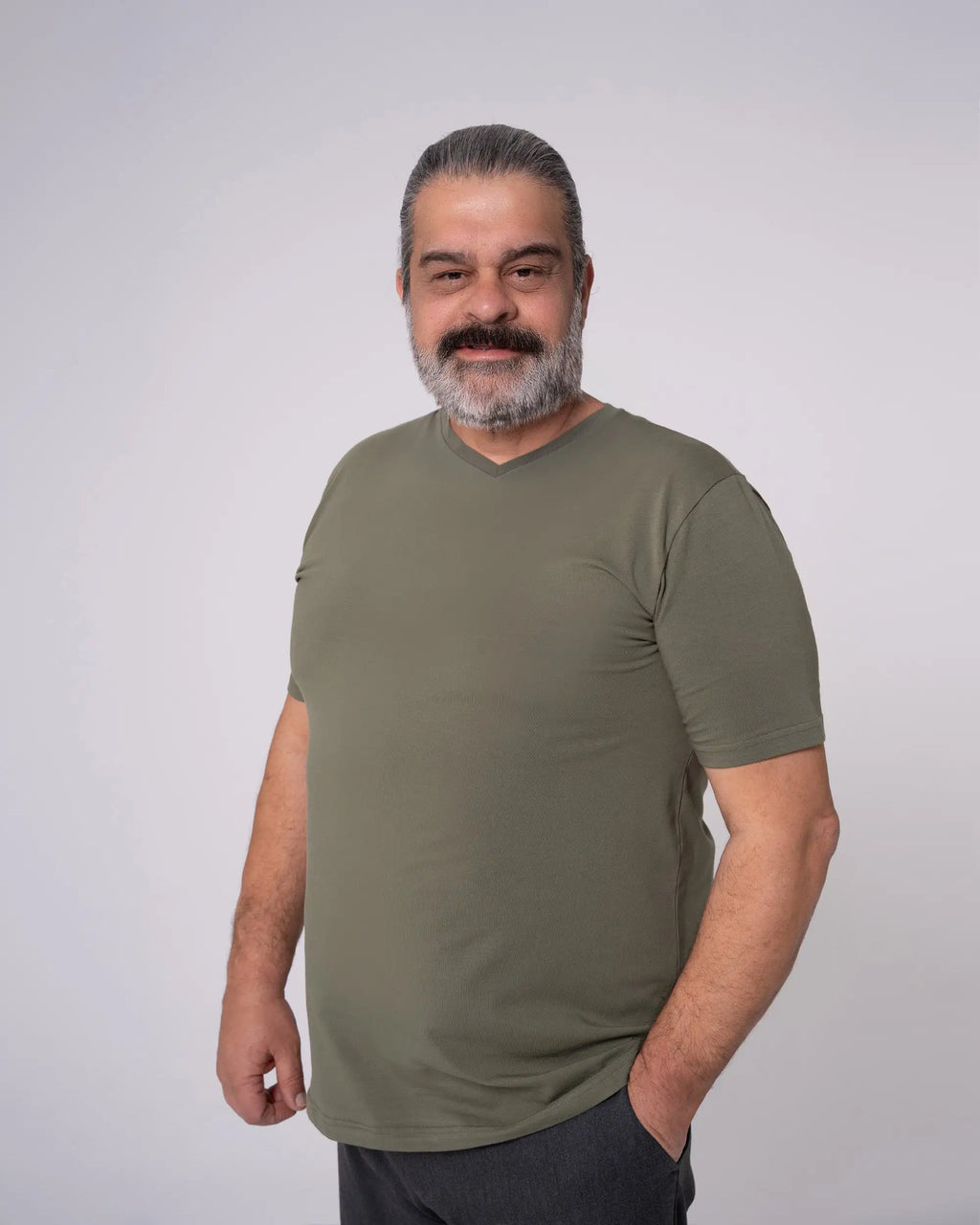 Olive V-Neck T-Shirt