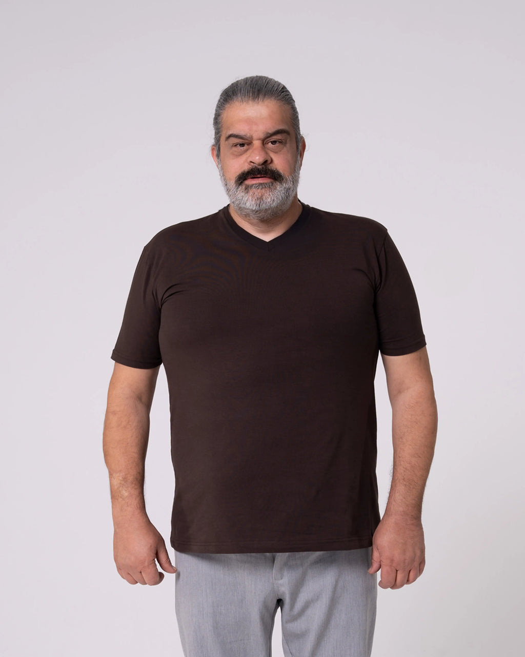 Brown V-Neck T-Shirt