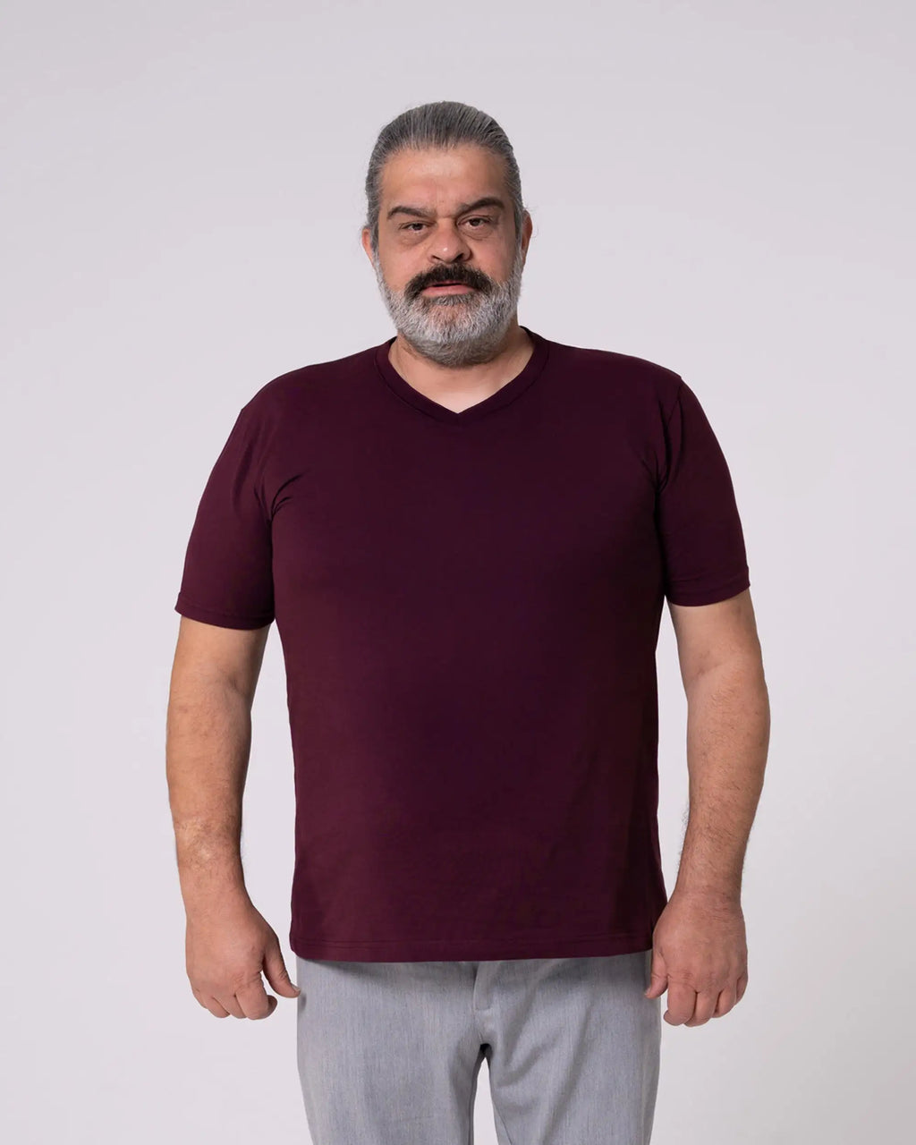Burgundy V-Neck T-Shirt