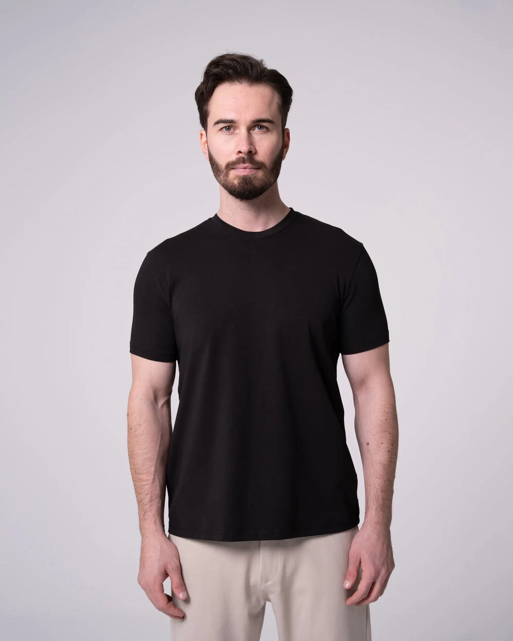 Siyah Bisiklet Yaka Tişört Craftlabel