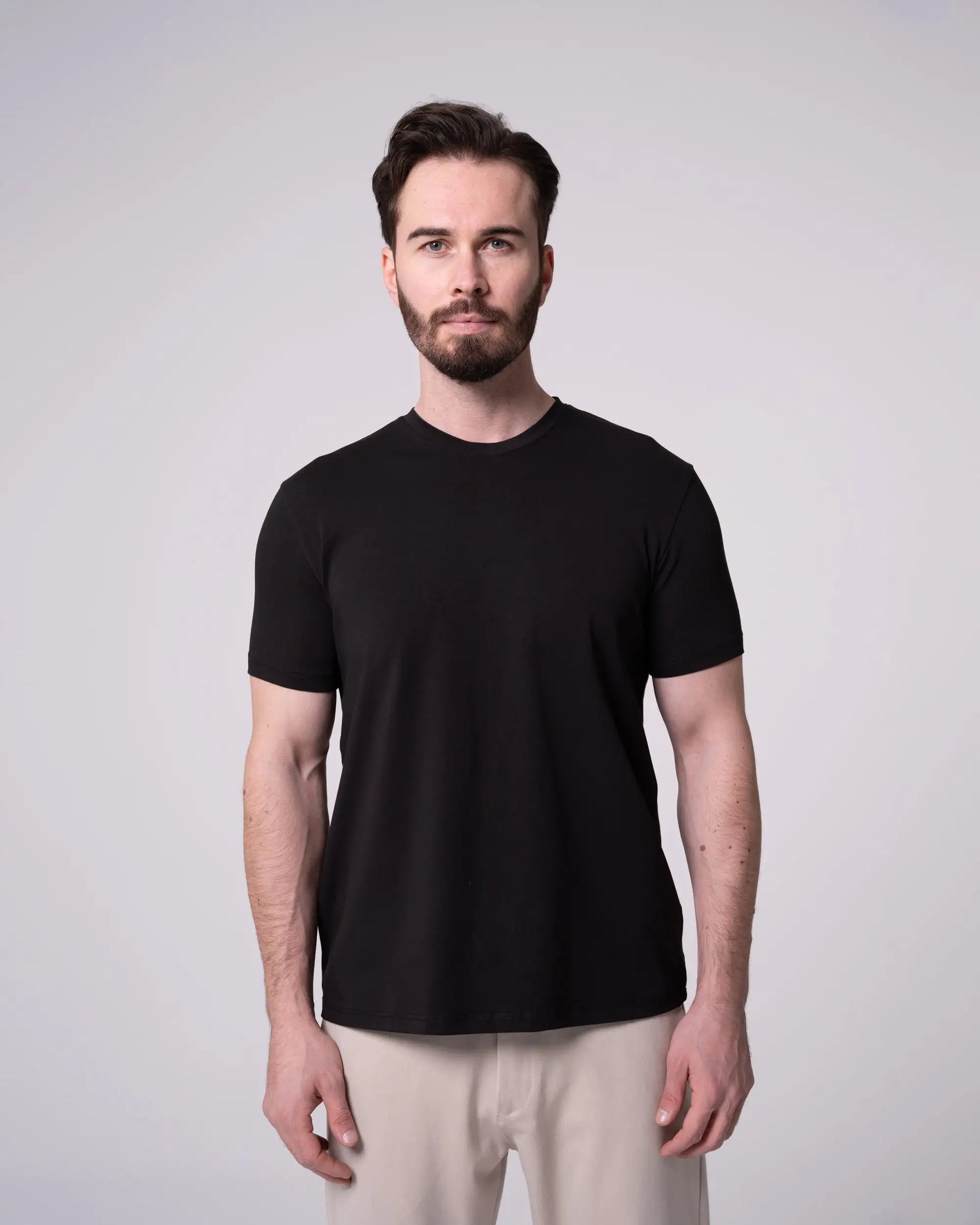Siyah Bisiklet Yaka Tişört Craftlabel