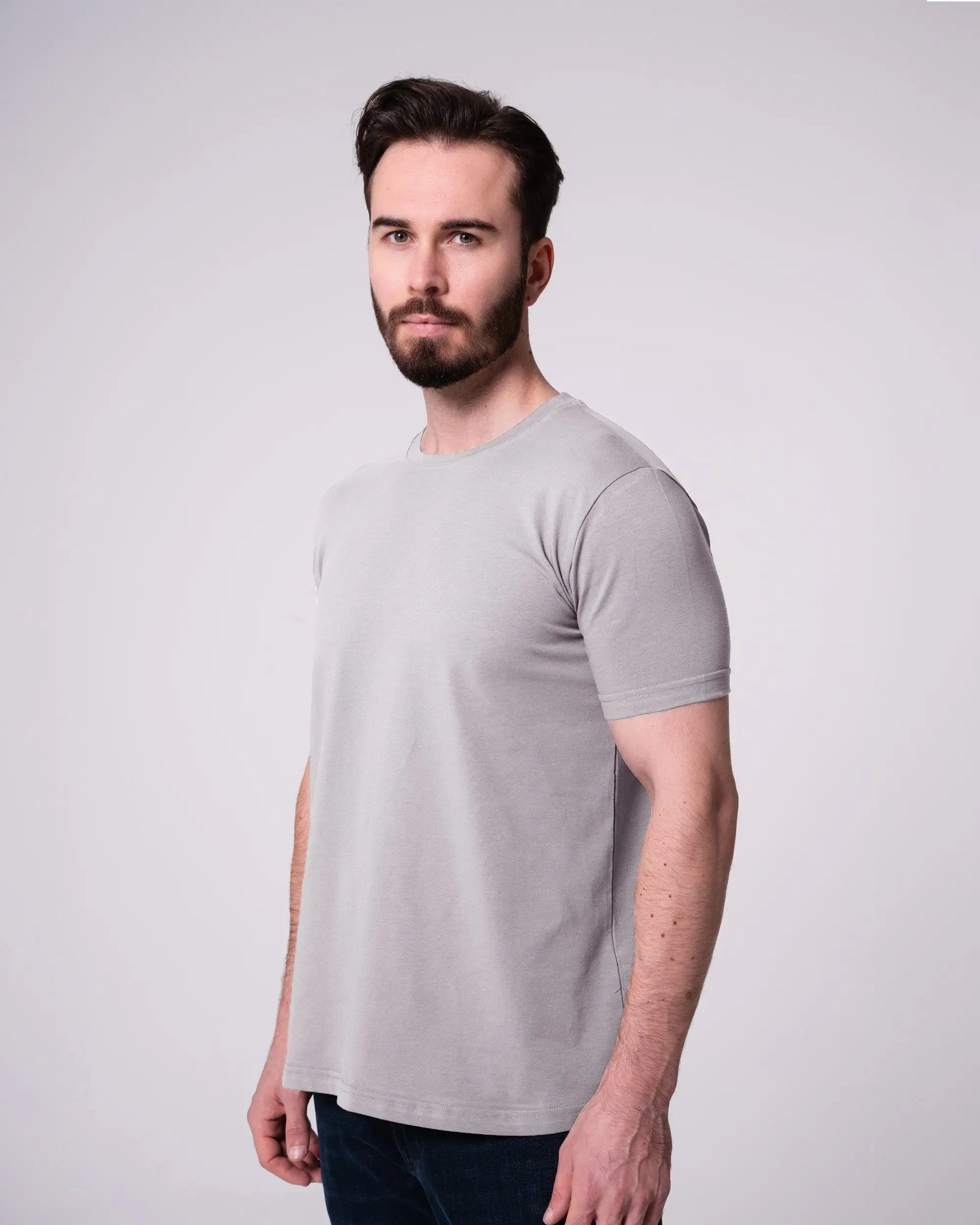 Gri Bisiklet Yaka Tişört Craftlabel