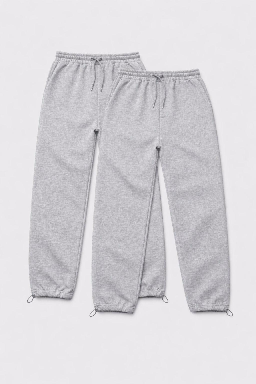 Gray Relaxed-Fit Adjustable Hem Sweatpants