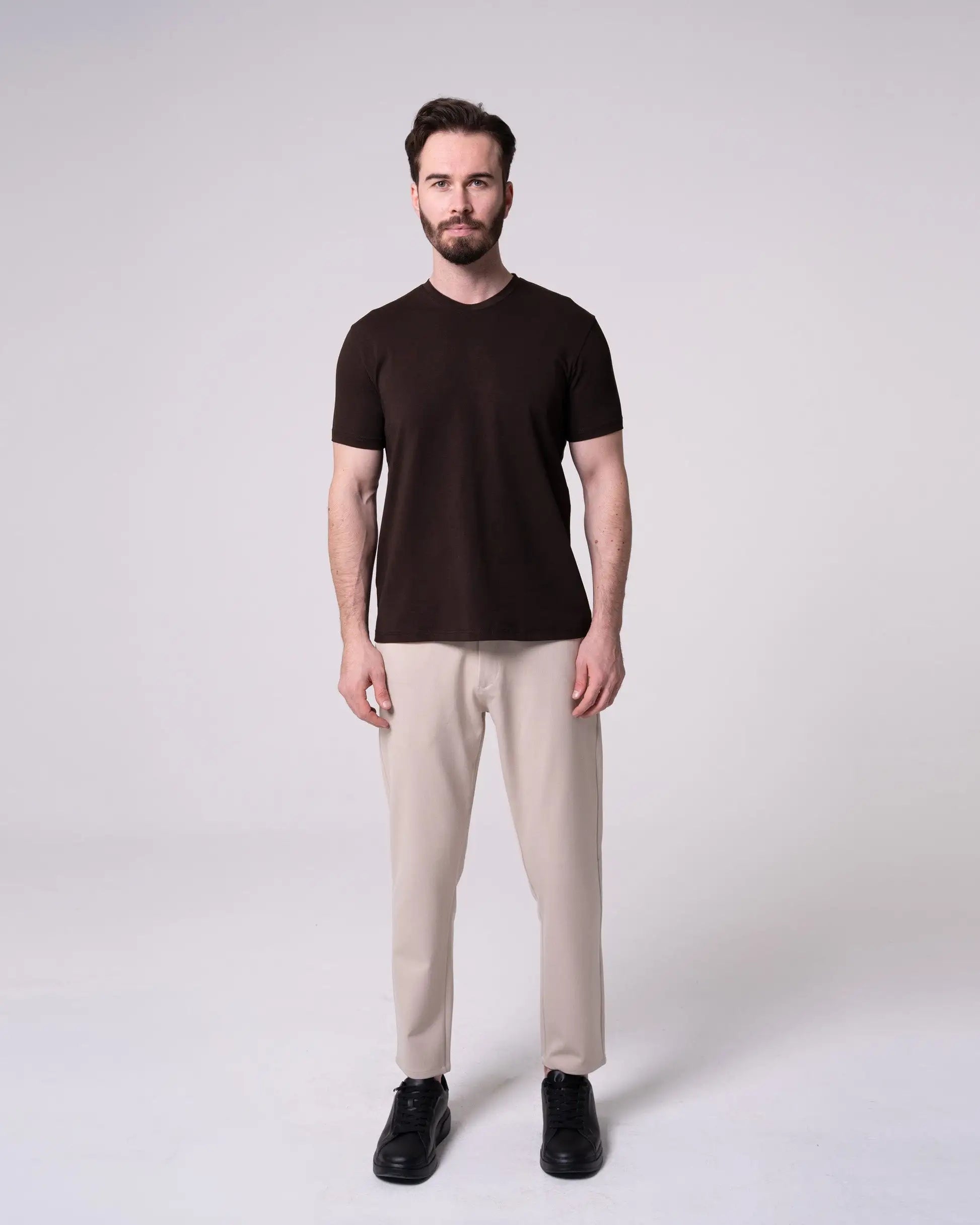 Kahverengi Bisiklet Yaka Tişört Craftlabel