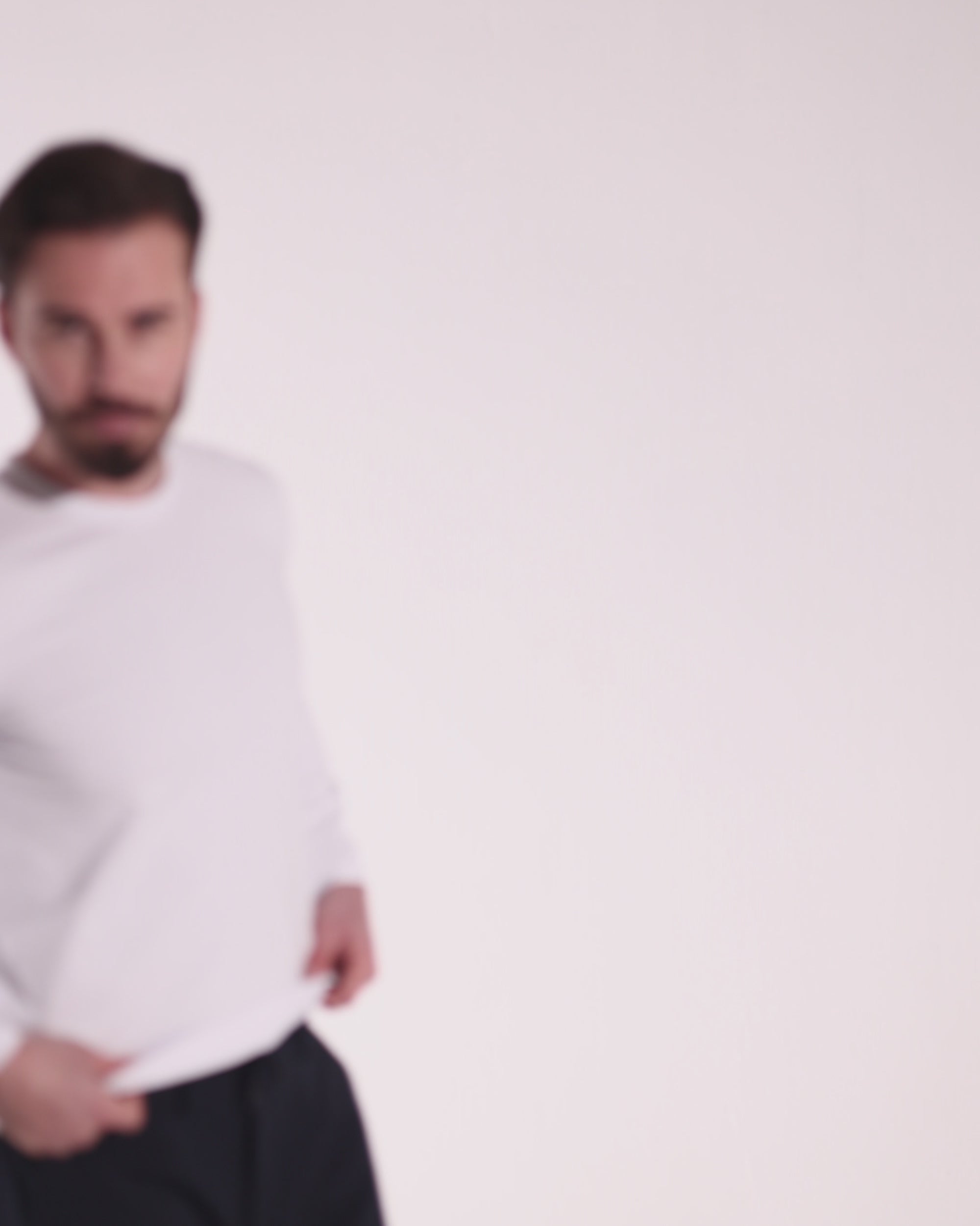 Load video: White Long-Sleeve T-Shirt