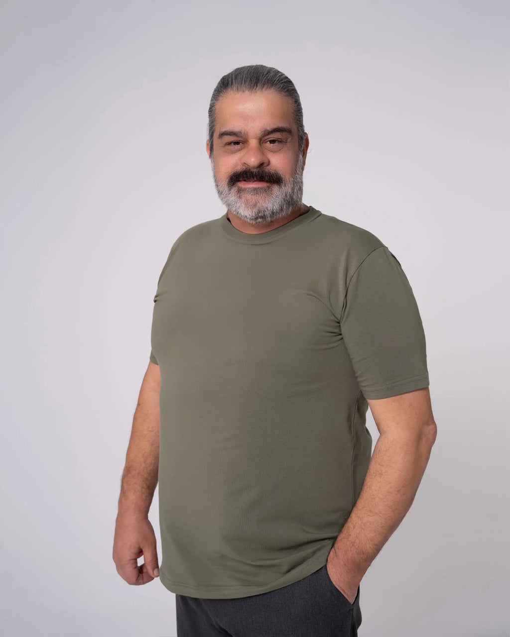 Haki Bisiklet Yaka Tişört Craftlabel